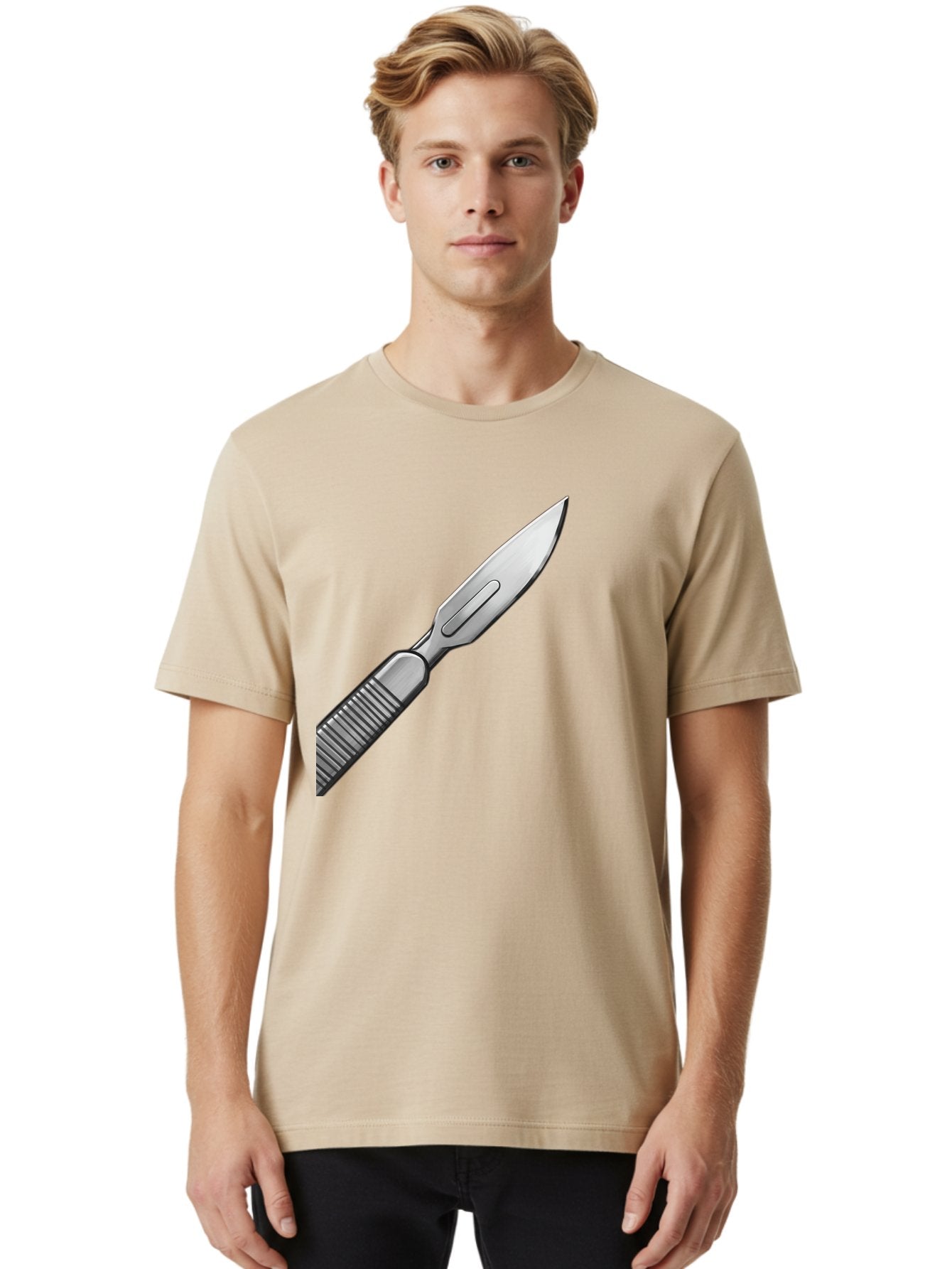 Scalpel Men'S Graphic Tee, 100% Cotton, Comfortable Casual Summer Wear, Machine Washable, Surgical Scalpel, Medical Tool, Sharp Blade, Stainless Steel, Precision Instrument, Surgical Equipment, Medical Illustration Bab386 17