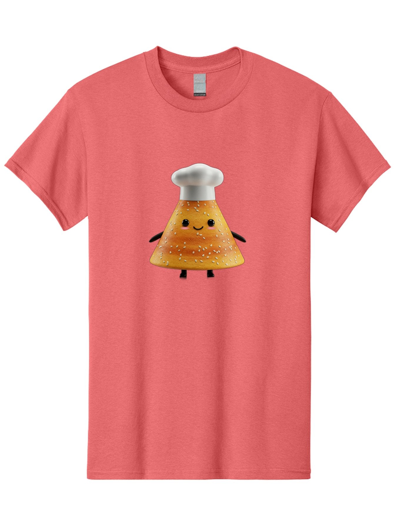 Sesame-Seed-Dosa-Chef Men'S Graphic Tee, 100% Cotton, Comfortable Casual Summer Wear, Machine Washable, Cartoon Bun With Chef Hat, Kawaii Food Character, Sesame Seed Bun, Culinary Theme, Whimsical Illustration, Baking Concept, Cute Mascot, Bab391 15