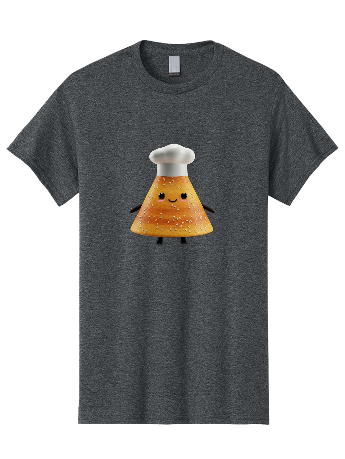Sesame-Seed-Dosa-Chef Men'S Graphic Tee, 100% Cotton, Comfortable Casual Summer Wear, Machine Washable, Cartoon Bun With Chef Hat, Kawaii Food Character, Sesame Seed Bun, Culinary Theme, Whimsical Illustration, Baking Concept, Cute Mascot, Bab391 7