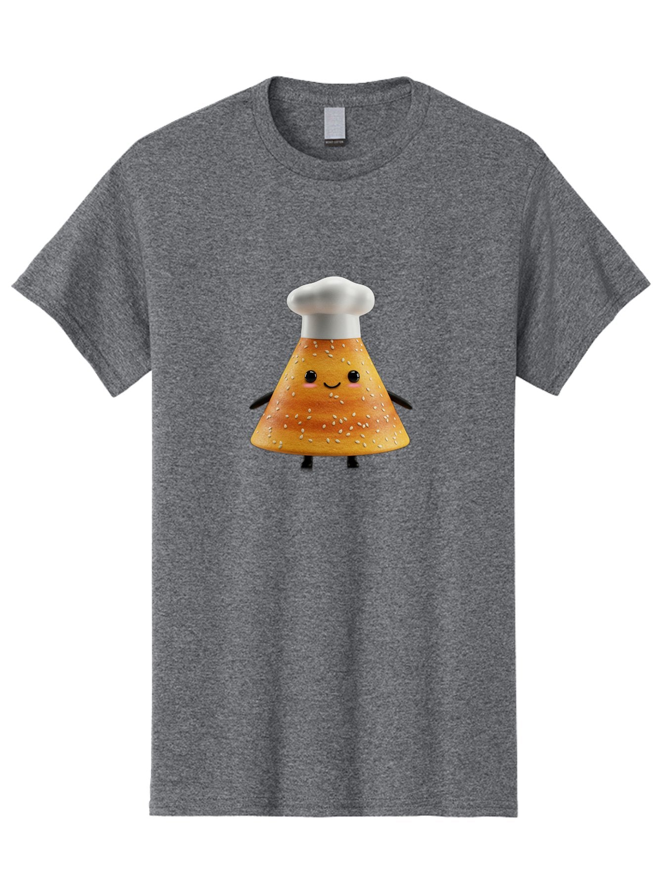 Sesame-Seed-Dosa-Chef Men'S Graphic Tee, 100% Cotton, Comfortable Casual Summer Wear, Machine Washable, Cartoon Bun With Chef Hat, Kawaii Food Character, Sesame Seed Bun, Culinary Theme, Whimsical Illustration, Baking Concept, Cute Mascot, Bab391 6