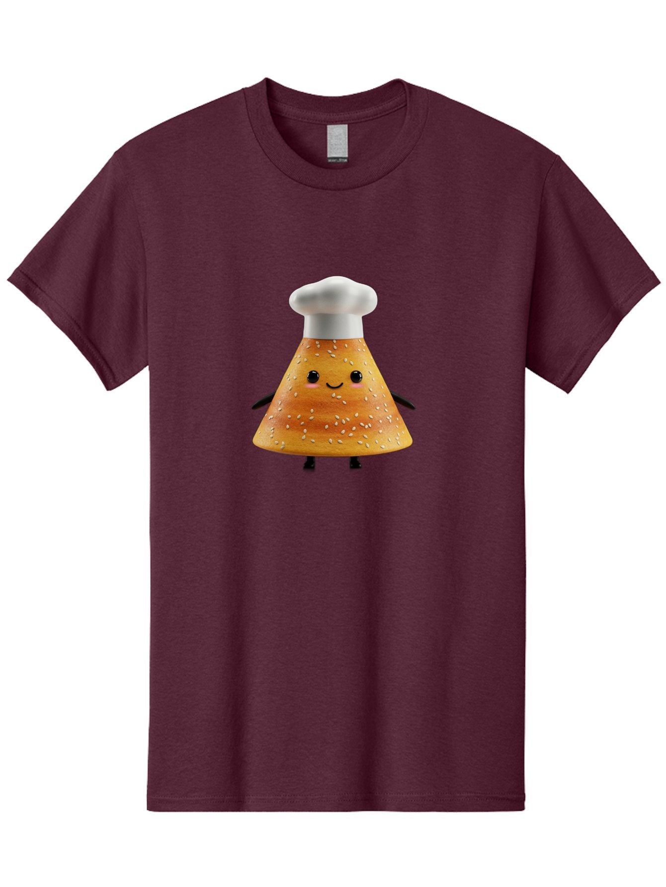 Sesame-Seed-Dosa-Chef Men'S Graphic Tee, 100% Cotton, Comfortable Casual Summer Wear, Machine Washable, Cartoon Bun With Chef Hat, Kawaii Food Character, Sesame Seed Bun, Culinary Theme, Whimsical Illustration, Baking Concept, Cute Mascot, Bab391 11