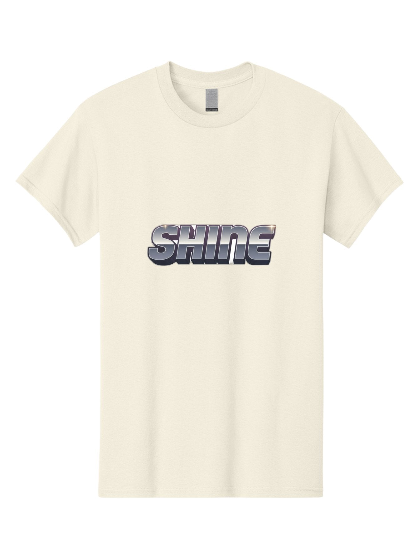 Shine Men'S Graphic Tee, 100% Cotton, Comfortable Casual Summer Wear, Machine Washable, Shine, Motivational Quote, Inspirational Words, Positivity, Empowerment, Silver Text, 3D Effect, Bold Font, Modern Design Bab392 13