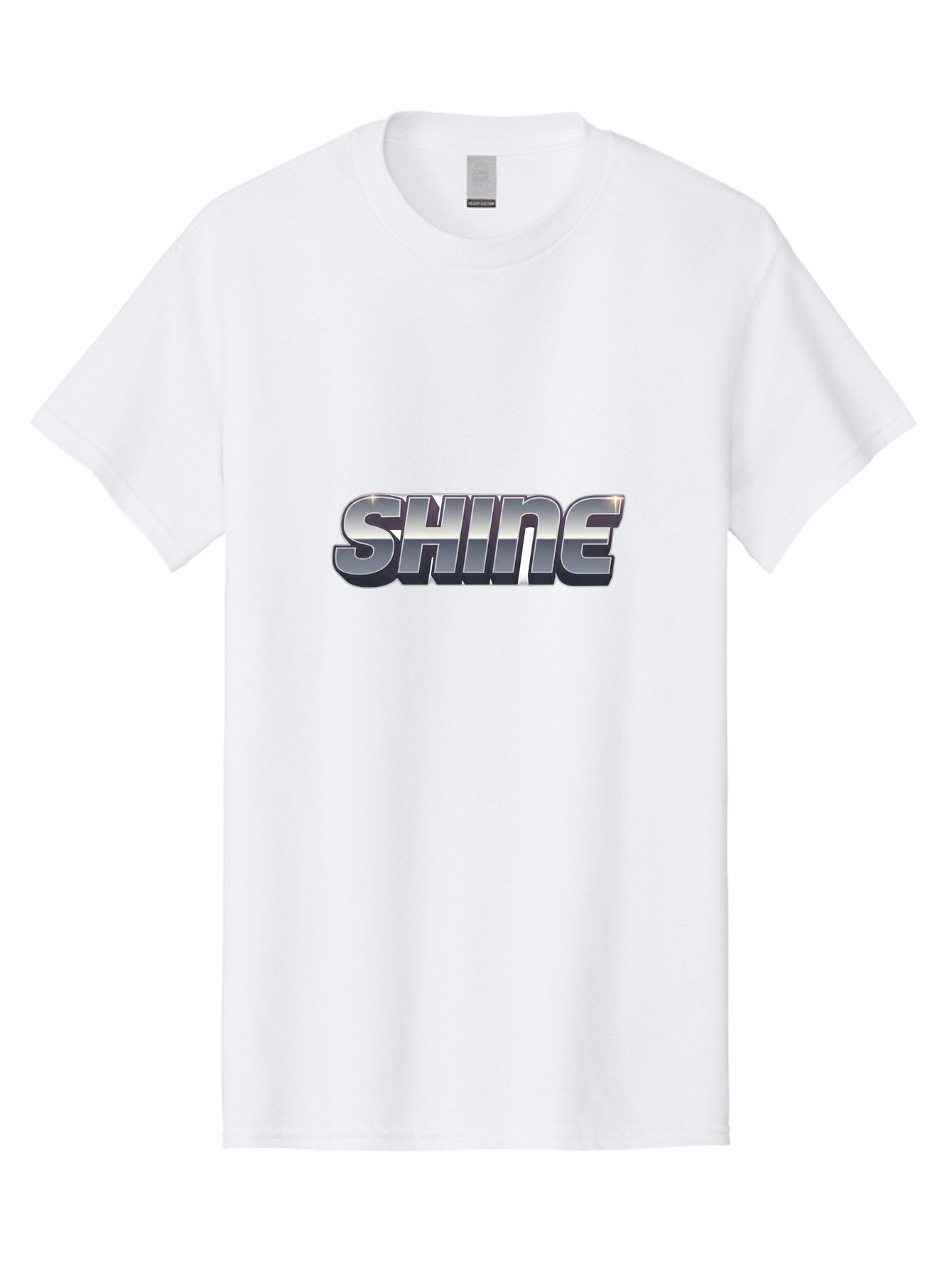 Shine Men'S Graphic Tee, 100% Cotton, Comfortable Casual Summer Wear, Machine Washable, Shine, Motivational Quote, Inspirational Words, Positivity, Empowerment, Silver Text, 3D Effect, Bold Font, Modern Design Bab392 4