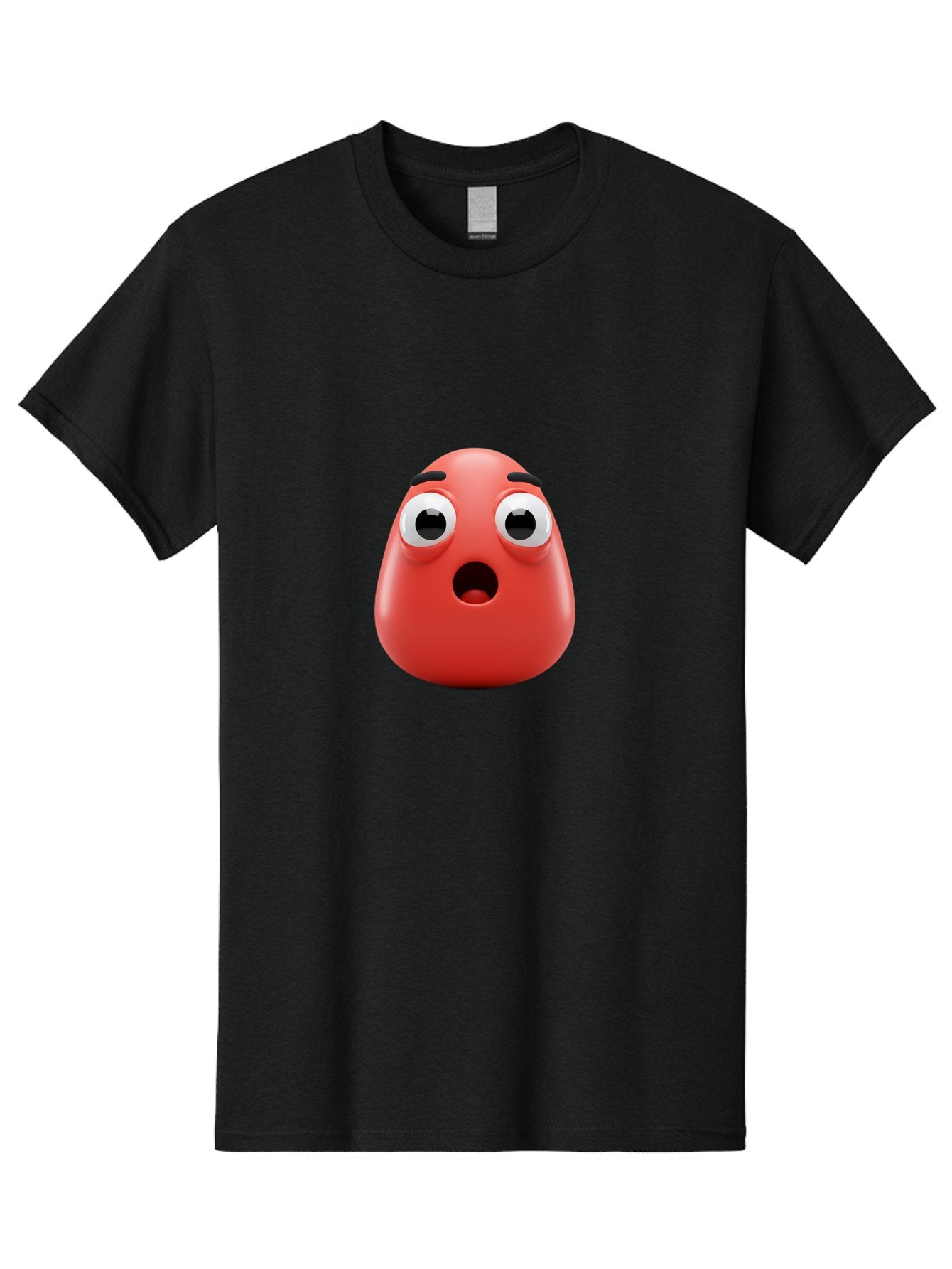 Shocked-Emoji Men'S Graphic Tee, 100% Cotton, Comfortable Casual Summer Wear, Machine Washable, Shocked Face, Surprised Expression, Cartoon Emoji, Red Color, Eyebrow Raised, Mouth Agape, Astonished Look, Funny Face, Emoticon, 3D Rendering, Bab393 6