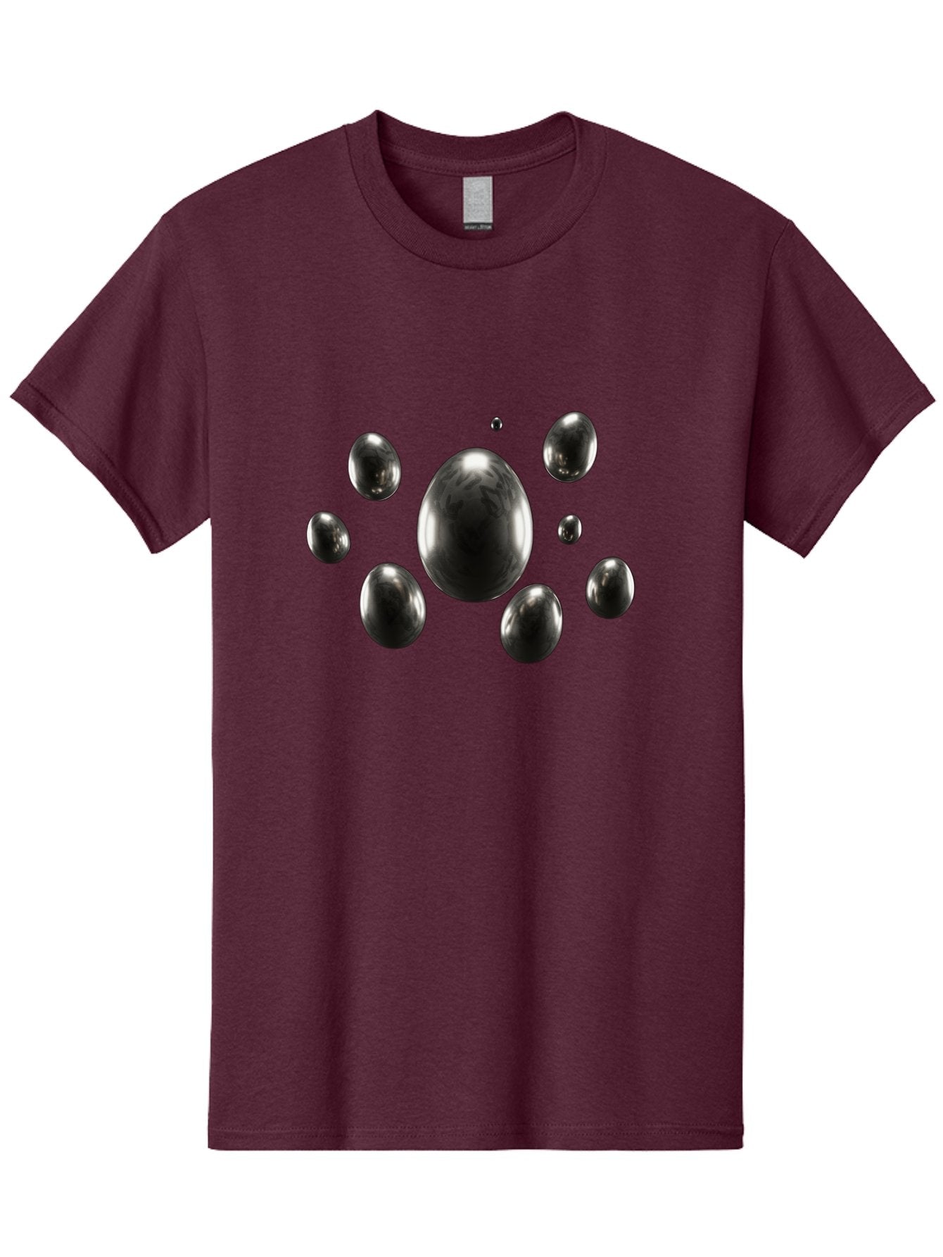 Silver-Egg Men'S Graphic Tee, 100% Cotton, Comfortable Casual Summer Wear, Machine Washable, Silver Bubbles, Shiny Spheres, Reflective Surfaces, Metallic Sheen, Bubble Cluster, Futuristic Design, Modern Elements, Abstract Shapes, 3D Rendering Bab395 11
