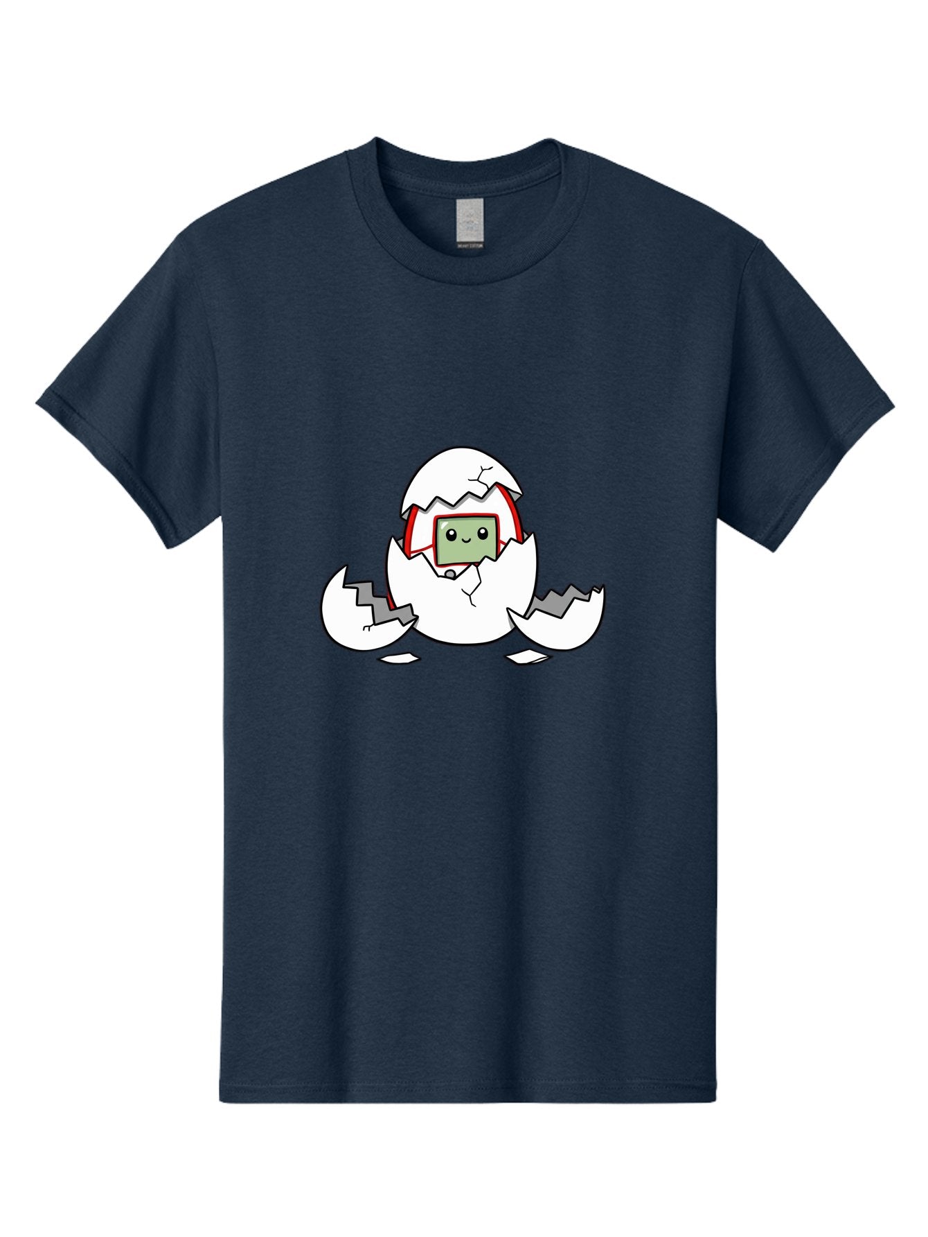 Sim-Card-Hatching Men'S Graphic Tee, 100% Cotton, Comfortable Casual Summer Wear, Machine Washable, Sim Card Hatching From Egg, Cartoon Character, Digital Technology, Telecommunications, Cute Illustration, Broken Eggshell, New Beginnings Bab396