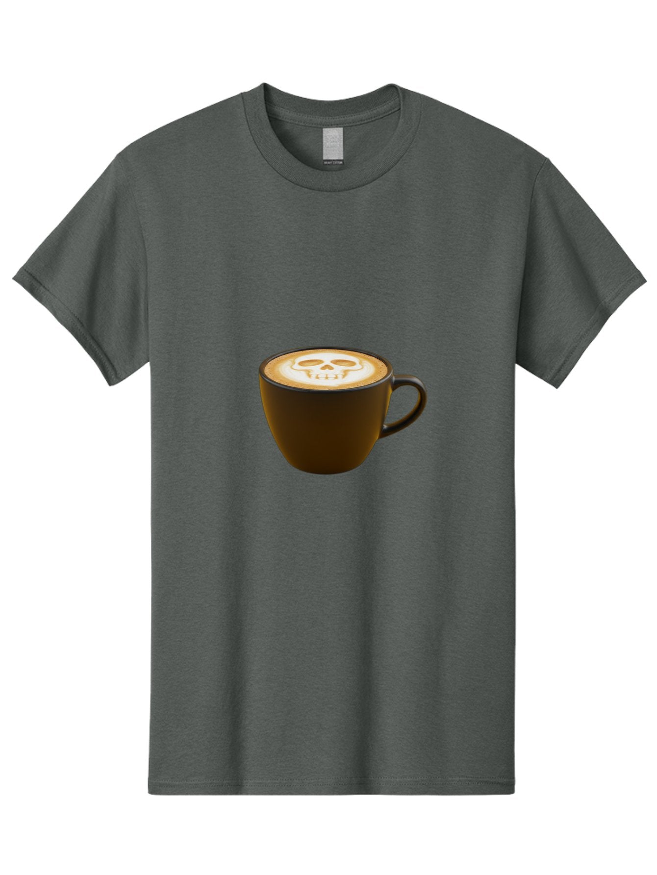 Skull-Coffee Men'S Graphic Tee, 100% Cotton, Comfortable Casual Summer Wear, Machine Washable, Latte Art, Coffee Design, Skull Pattern, Creative Coffee Art, Unique Latte Design, Coffee Culture, Foam Art, Barista Skills Bab397 8