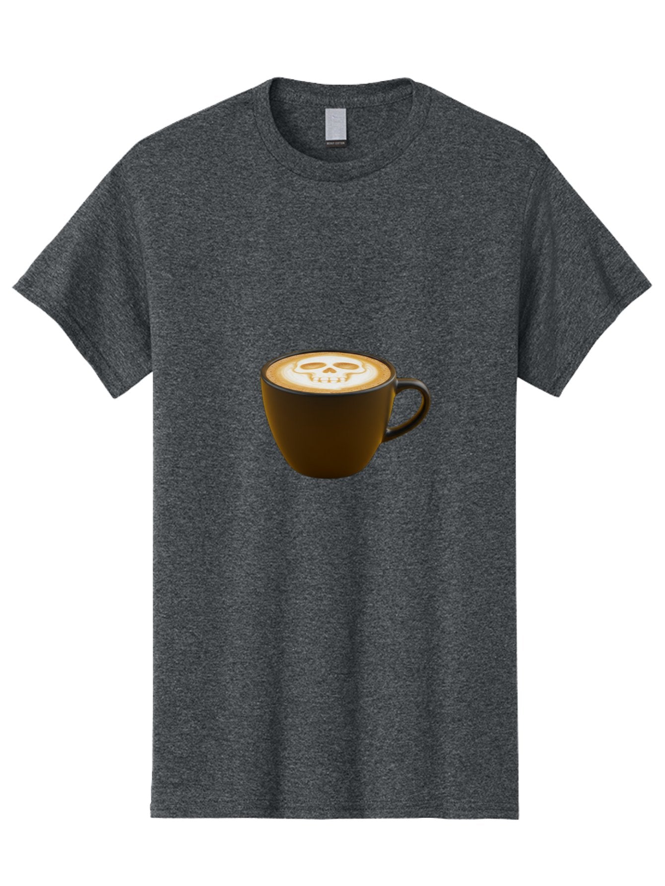 Skull-Coffee Men'S Graphic Tee, 100% Cotton, Comfortable Casual Summer Wear, Machine Washable, Latte Art, Coffee Design, Skull Pattern, Creative Coffee Art, Unique Latte Design, Coffee Culture, Foam Art, Barista Skills Bab397 5