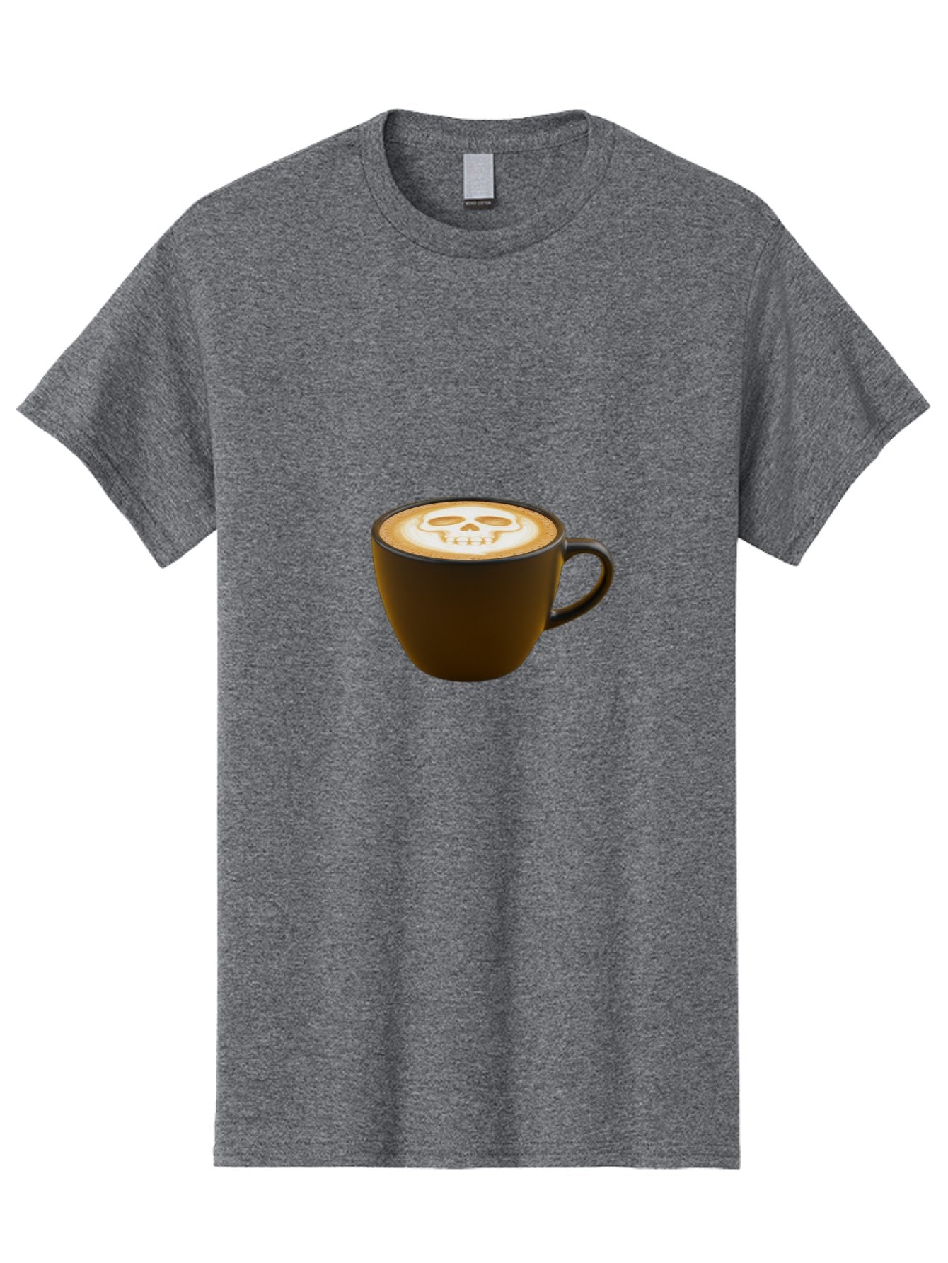 Skull-Coffee Men'S Graphic Tee, 100% Cotton, Comfortable Casual Summer Wear, Machine Washable, Latte Art, Coffee Design, Skull Pattern, Creative Coffee Art, Unique Latte Design, Coffee Culture, Foam Art, Barista Skills Bab397 10