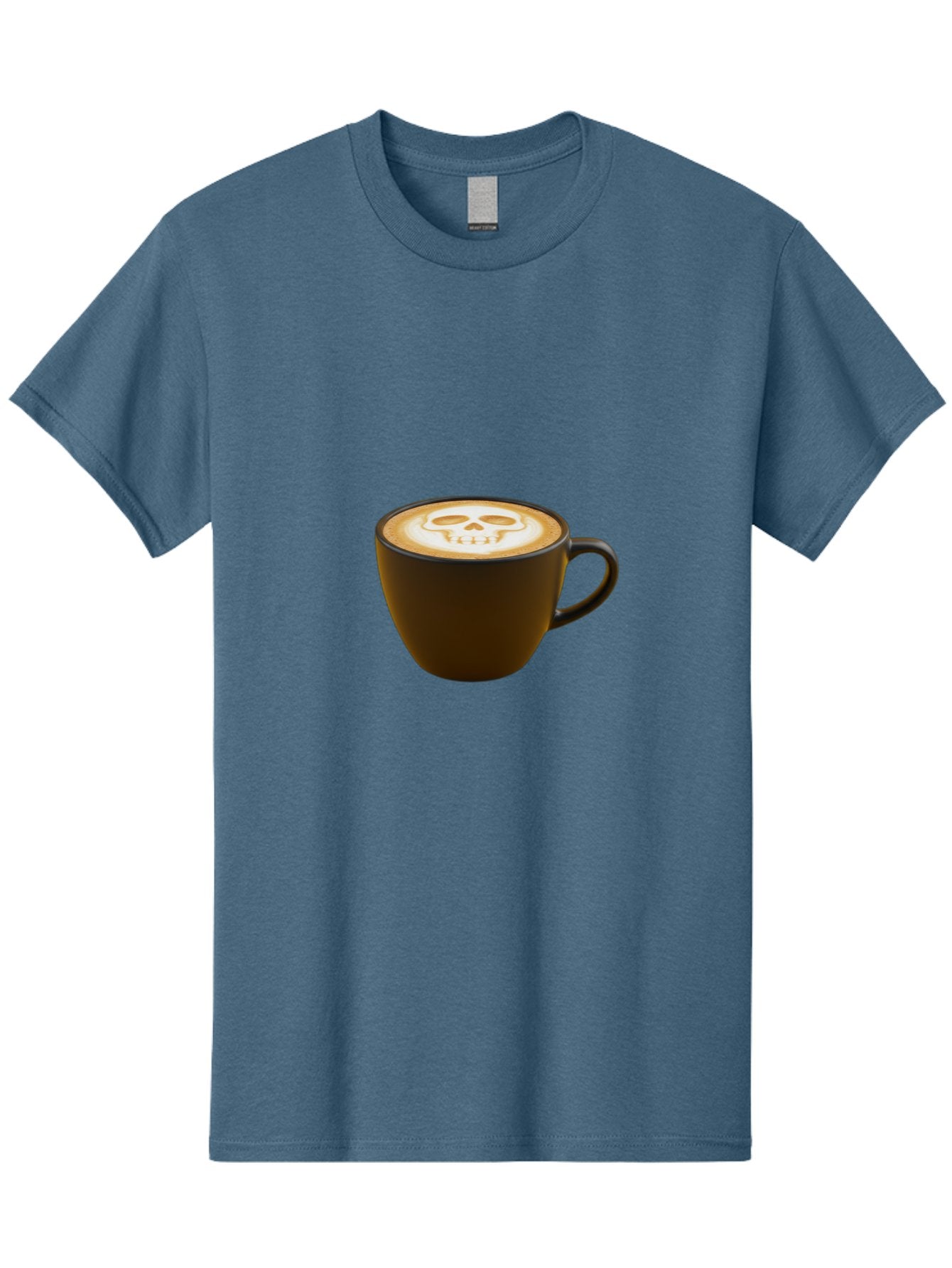 Skull-Coffee Men'S Graphic Tee, 100% Cotton, Comfortable Casual Summer Wear, Machine Washable, Latte Art, Coffee Design, Skull Pattern, Creative Coffee Art, Unique Latte Design, Coffee Culture, Foam Art, Barista Skills Bab397 7