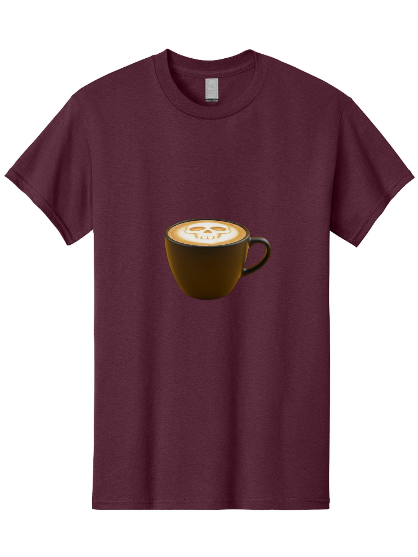 Skull-Coffee Men'S Graphic Tee, 100% Cotton, Comfortable Casual Summer Wear, Machine Washable, Latte Art, Coffee Design, Skull Pattern, Creative Coffee Art, Unique Latte Design, Coffee Culture, Foam Art, Barista Skills Bab397 4