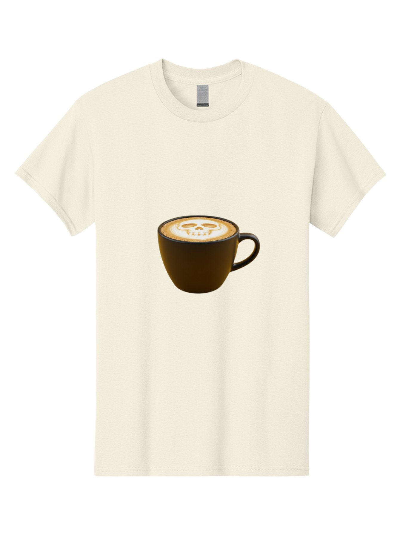Skull-Coffee Men'S Graphic Tee, 100% Cotton, Comfortable Casual Summer Wear, Machine Washable, Latte Art, Coffee Design, Skull Pattern, Creative Coffee Art, Unique Latte Design, Coffee Culture, Foam Art, Barista Skills Bab397 15