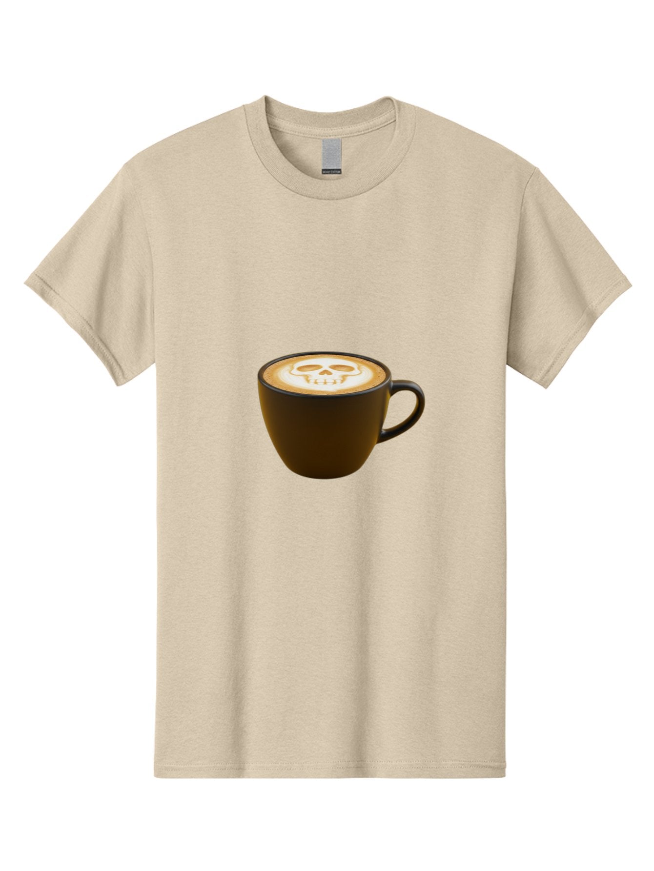 Skull-Coffee Men'S Graphic Tee, 100% Cotton, Comfortable Casual Summer Wear, Machine Washable, Latte Art, Coffee Design, Skull Pattern, Creative Coffee Art, Unique Latte Design, Coffee Culture, Foam Art, Barista Skills Bab397 13