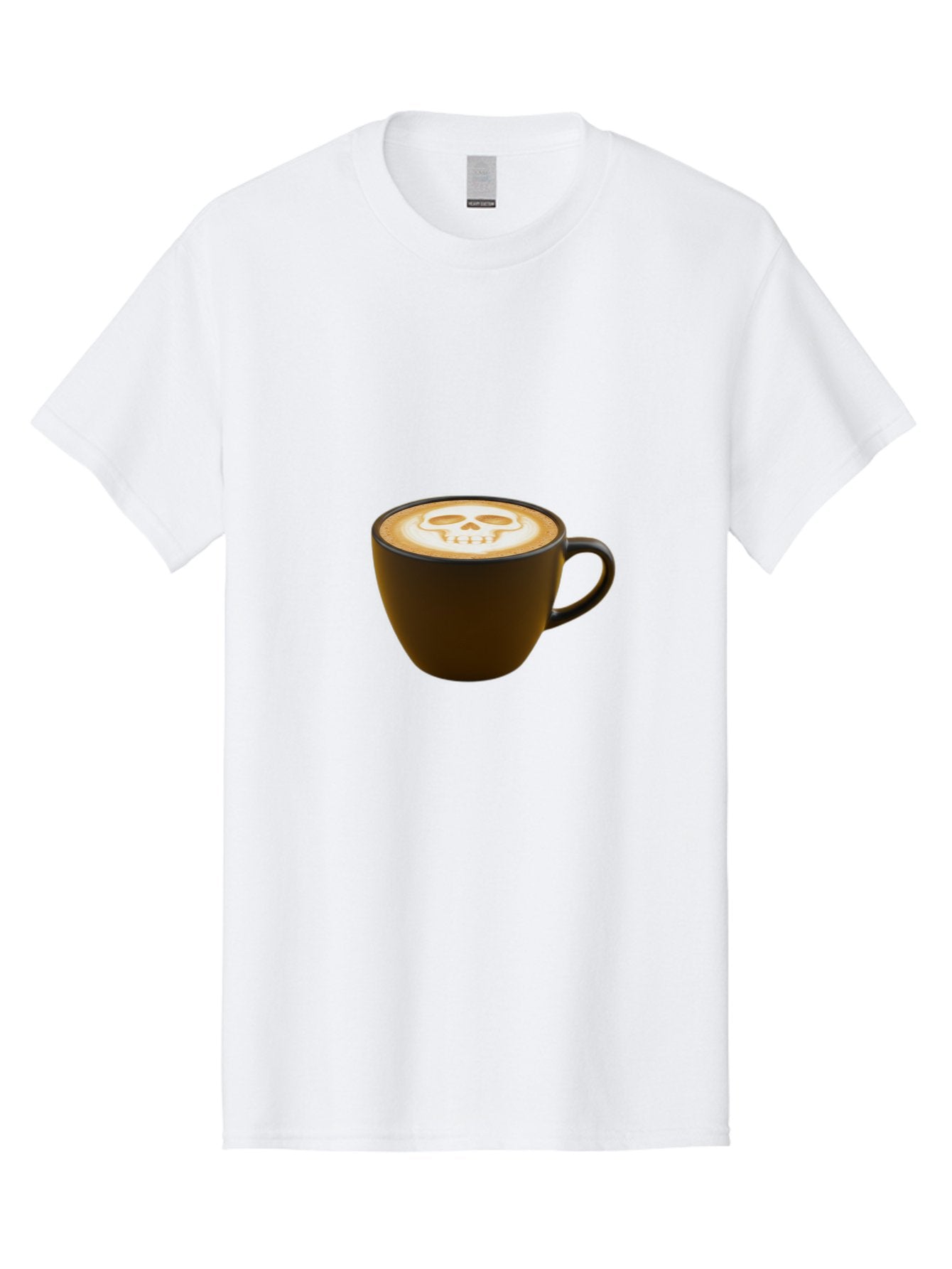 Skull-Coffee Men'S Graphic Tee, 100% Cotton, Comfortable Casual Summer Wear, Machine Washable, Latte Art, Coffee Design, Skull Pattern, Creative Coffee Art, Unique Latte Design, Coffee Culture, Foam Art, Barista Skills Bab397 14