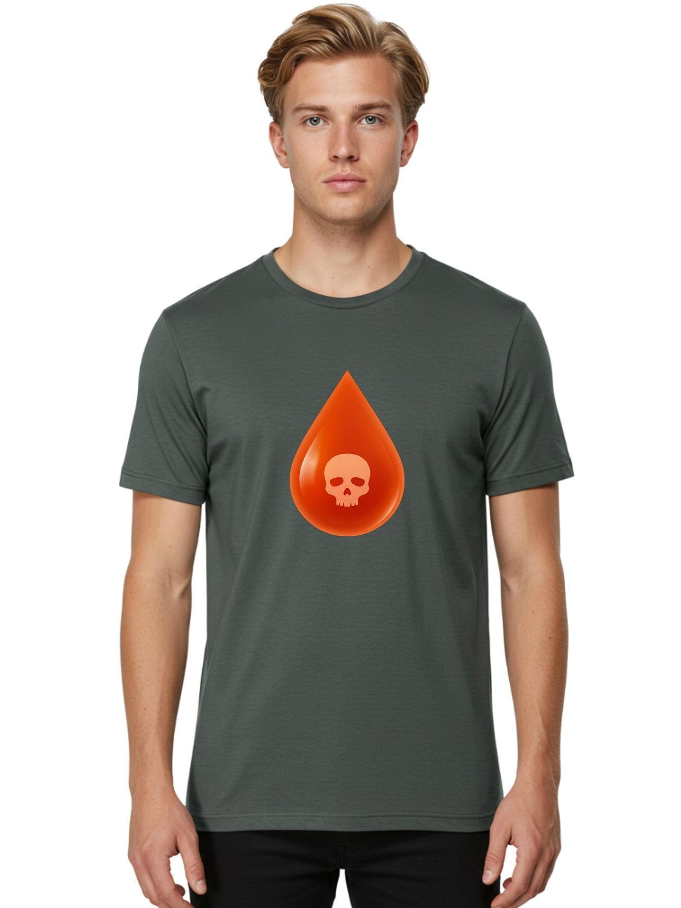 Skull-Drop Men'S Graphic Tee, 100% Cotton, Comfortable Casual Summer Wear, Machine Washable, Skull Symbol, Poison Warning, Danger Sign, Toxic Liquid, Hazardous Substance, Danger Alert, Warning Sign Bab398 29