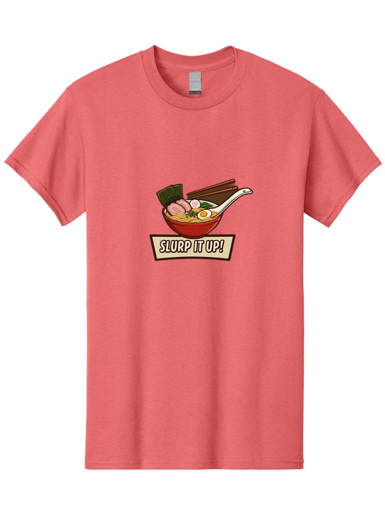 Slurp-It-Up Men'S Graphic Tee, 100% Cotton, Comfortable Casual Summer Wear, Machine Washable, Steaming Hot Ramen, Japanese Noodle Soup, Egg, Pork Slices, Seaweed, Chopsticks, Savory Meal, Comfort Food, Slurp It Up Bab400 13