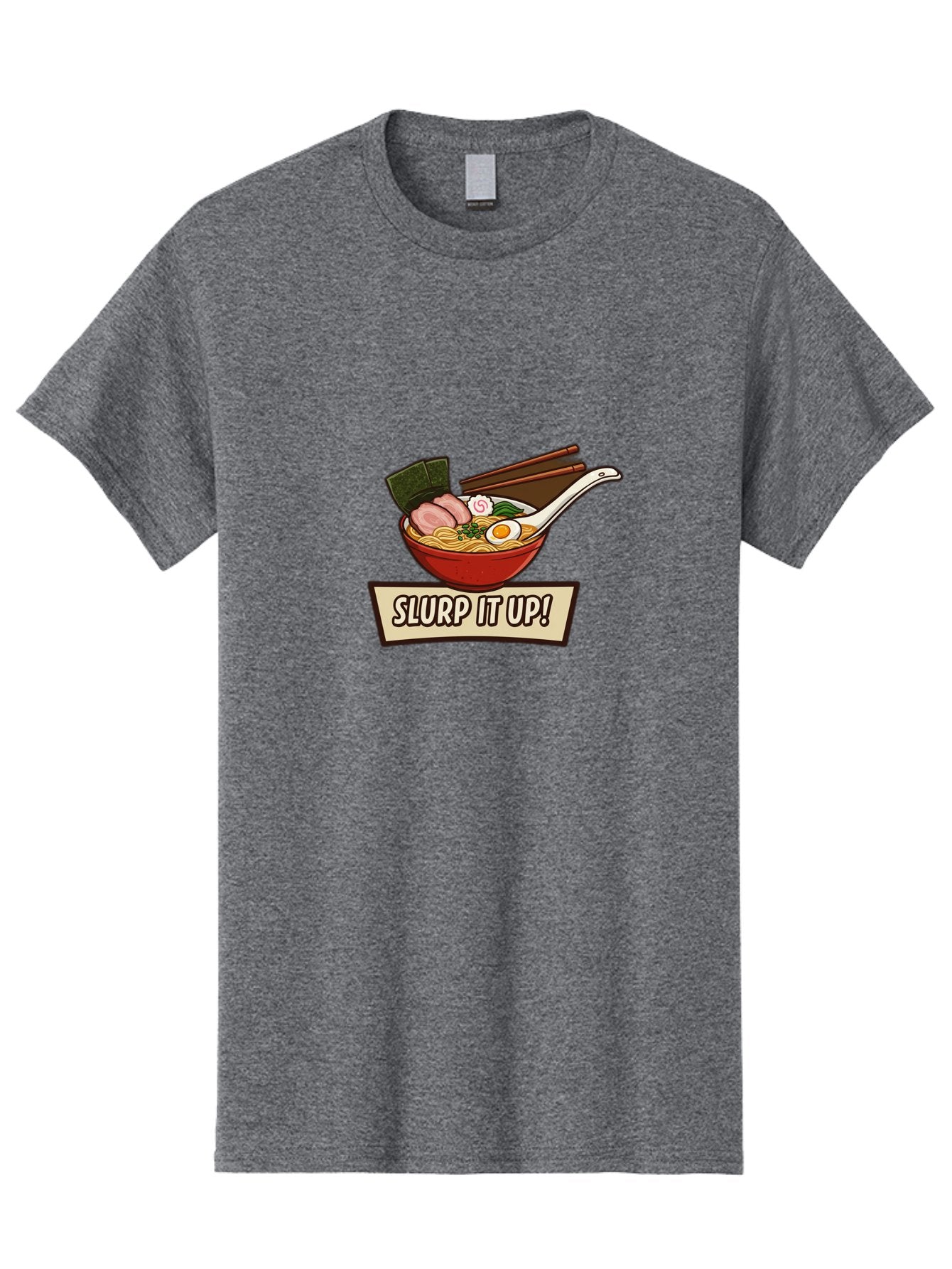 Slurp-It-Up Men'S Graphic Tee, 100% Cotton, Comfortable Casual Summer Wear, Machine Washable, Steaming Hot Ramen, Japanese Noodle Soup, Egg, Pork Slices, Seaweed, Chopsticks, Savory Meal, Comfort Food, Slurp It Up Bab400 6