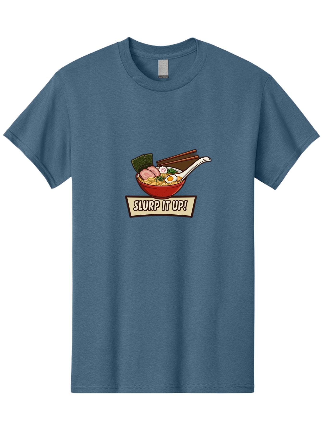 Slurp-It-Up Men'S Graphic Tee, 100% Cotton, Comfortable Casual Summer Wear, Machine Washable, Steaming Hot Ramen, Japanese Noodle Soup, Egg, Pork Slices, Seaweed, Chopsticks, Savory Meal, Comfort Food, Slurp It Up Bab400 9