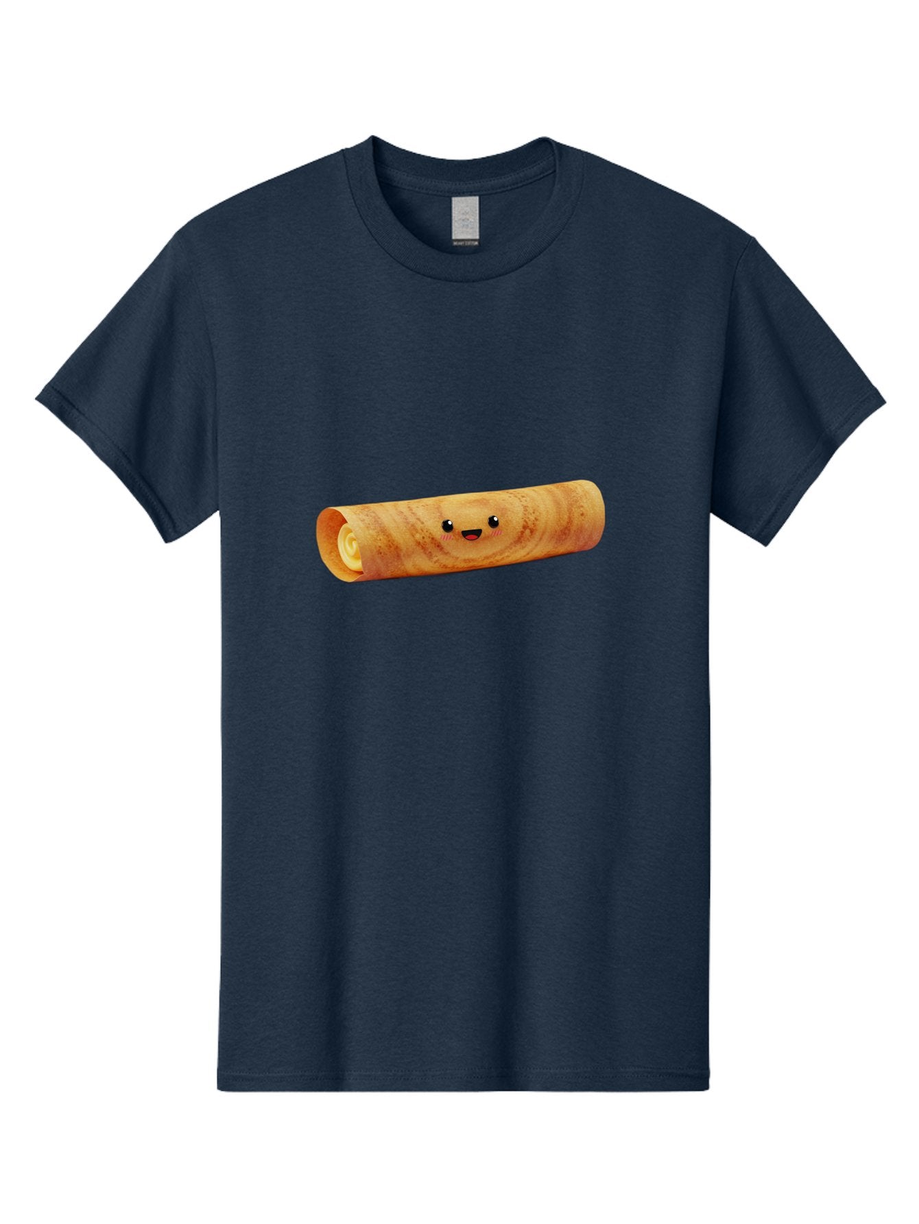 Smiling-Crepe-1 Men'S Graphic Tee, 100% Cotton, Comfortable Casual Summer Wear, Machine Washable, Crepe With Face, Happy Expression, Food Character, Sweet Treat, Crepe Roll, French Dessert, Cartoon Food, Cute Pastry, Dessert Illustration Bab409 7