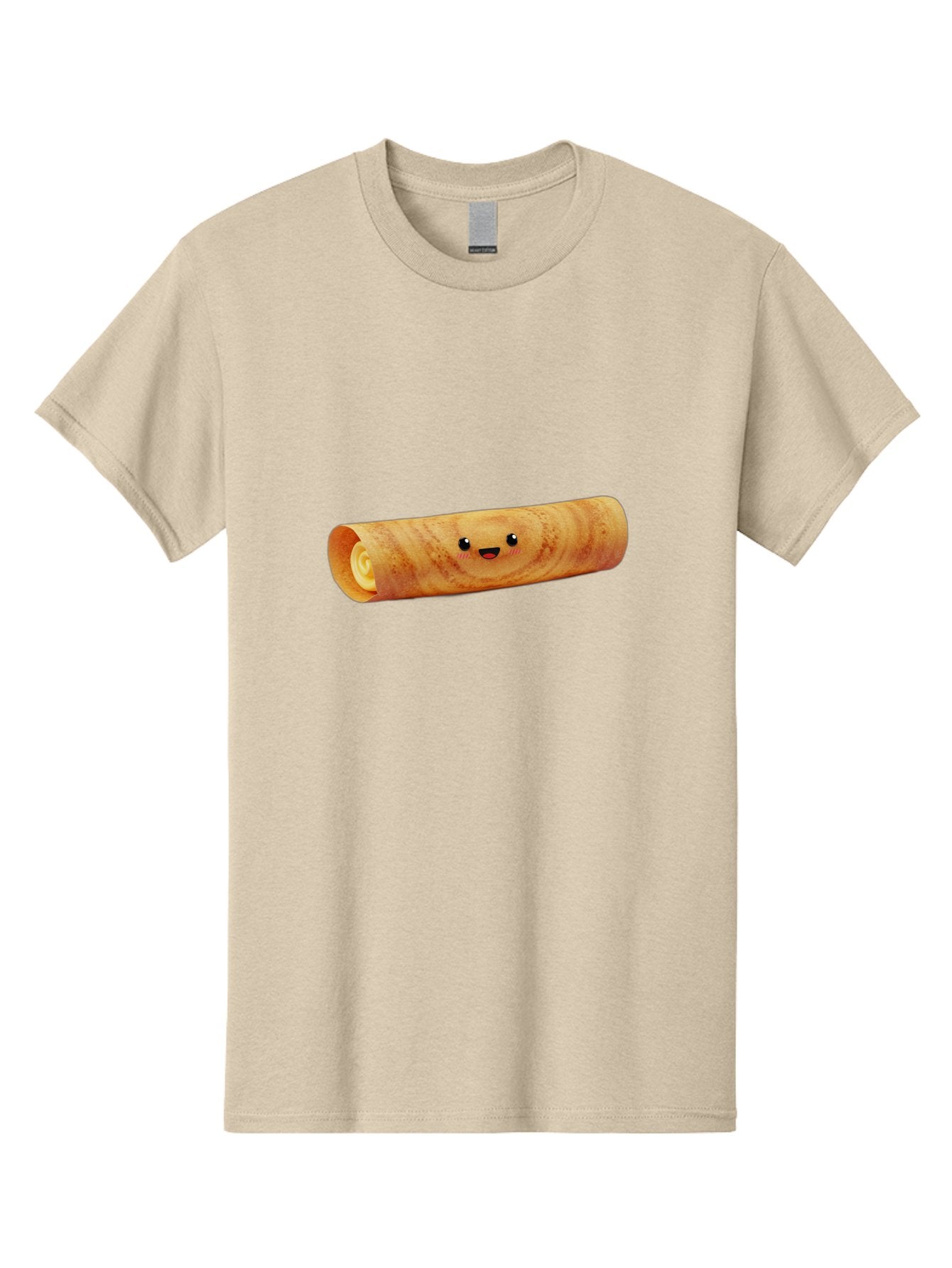 Smiling-Crepe-1 Men'S Graphic Tee, 100% Cotton, Comfortable Casual Summer Wear, Machine Washable, Crepe With Face, Happy Expression, Food Character, Sweet Treat, Crepe Roll, French Dessert, Cartoon Food, Cute Pastry, Dessert Illustration Bab409 11