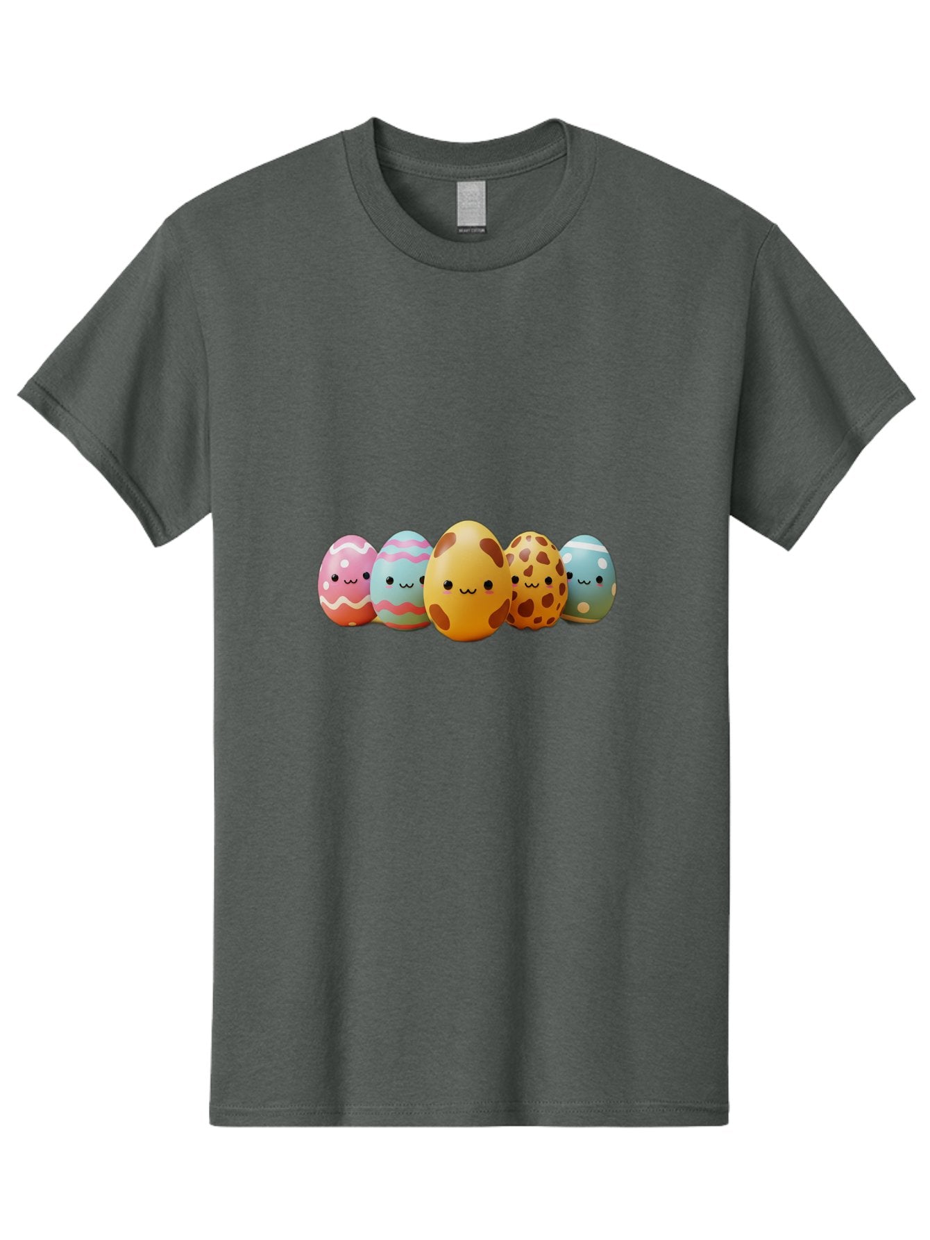 Smiling-Easter-Eggs Men'S Graphic Tee, 100% Cotton, Comfortable Casual Summer Wear, Machine Washable, Easter Eggs, Decorated Eggs, Colorful Eggs, Egg Designs, Spring Decoration, Easter Theme, Cartoon Eggs, Festive Eggs, Pastel Colors, Bab414 8
