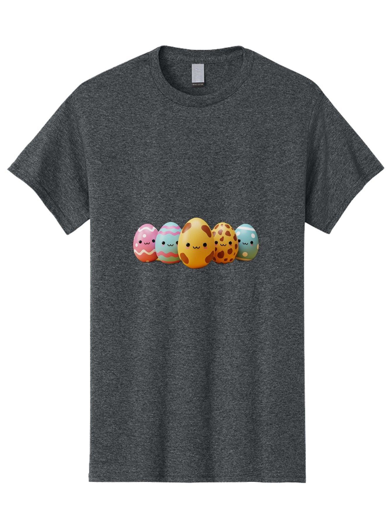 Smiling-Easter-Eggs Men'S Graphic Tee, 100% Cotton, Comfortable Casual Summer Wear, Machine Washable, Easter Eggs, Decorated Eggs, Colorful Eggs, Egg Designs, Spring Decoration, Easter Theme, Cartoon Eggs, Festive Eggs, Pastel Colors, Bab414 9