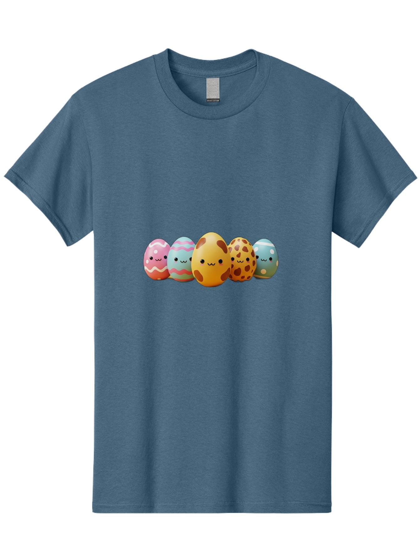 Smiling-Easter-Eggs Men'S Graphic Tee, 100% Cotton, Comfortable Casual Summer Wear, Machine Washable, Easter Eggs, Decorated Eggs, Colorful Eggs, Egg Designs, Spring Decoration, Easter Theme, Cartoon Eggs, Festive Eggs, Pastel Colors, Bab414