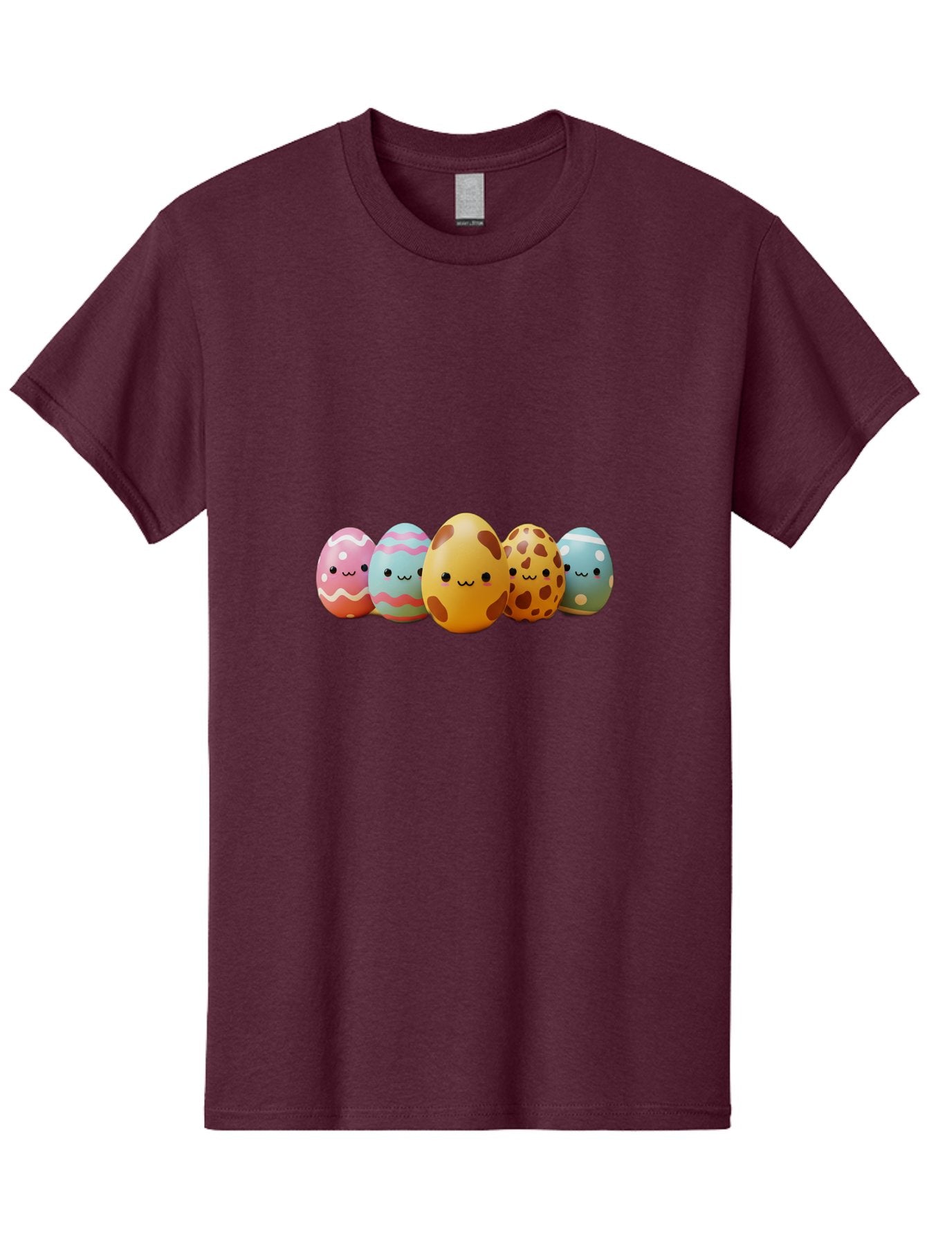 Smiling-Easter-Eggs Men'S Graphic Tee, 100% Cotton, Comfortable Casual Summer Wear, Machine Washable, Easter Eggs, Decorated Eggs, Colorful Eggs, Egg Designs, Spring Decoration, Easter Theme, Cartoon Eggs, Festive Eggs, Pastel Colors, Bab414