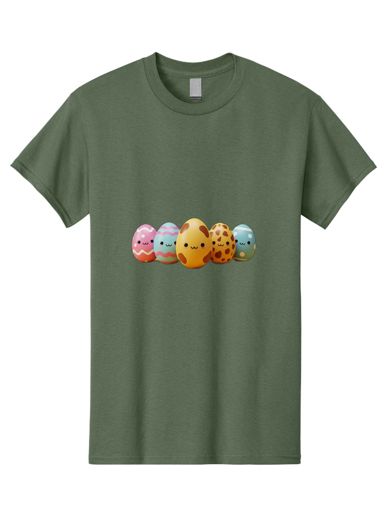Smiling-Easter-Eggs Men'S Graphic Tee, 100% Cotton, Comfortable Casual Summer Wear, Machine Washable, Easter Eggs, Decorated Eggs, Colorful Eggs, Egg Designs, Spring Decoration, Easter Theme, Cartoon Eggs, Festive Eggs, Pastel Colors, Bab414 3