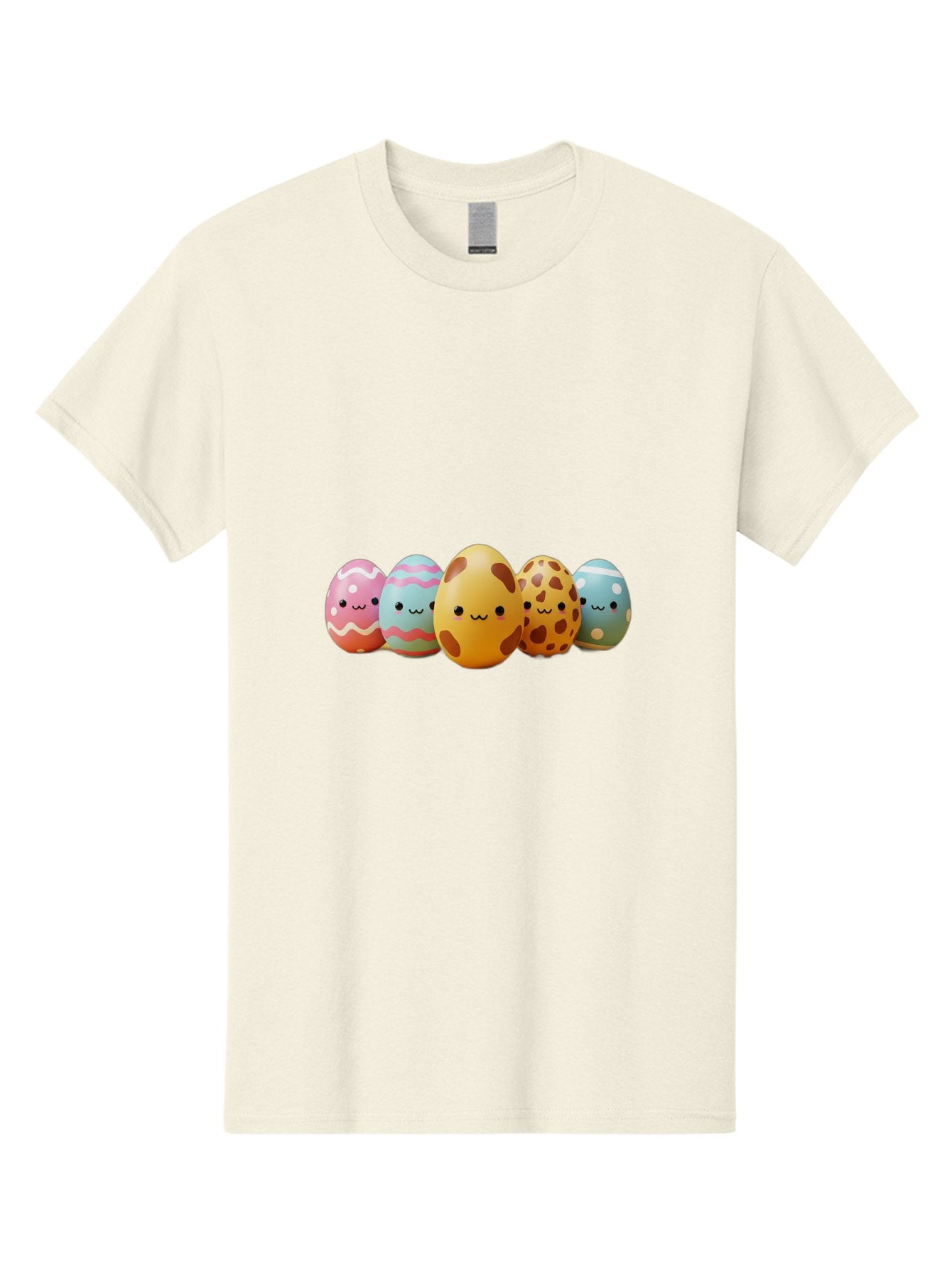 Smiling-Easter-Eggs Men'S Graphic Tee, 100% Cotton, Comfortable Casual Summer Wear, Machine Washable, Easter Eggs, Decorated Eggs, Colorful Eggs, Egg Designs, Spring Decoration, Easter Theme, Cartoon Eggs, Festive Eggs, Pastel Colors, Bab414 15