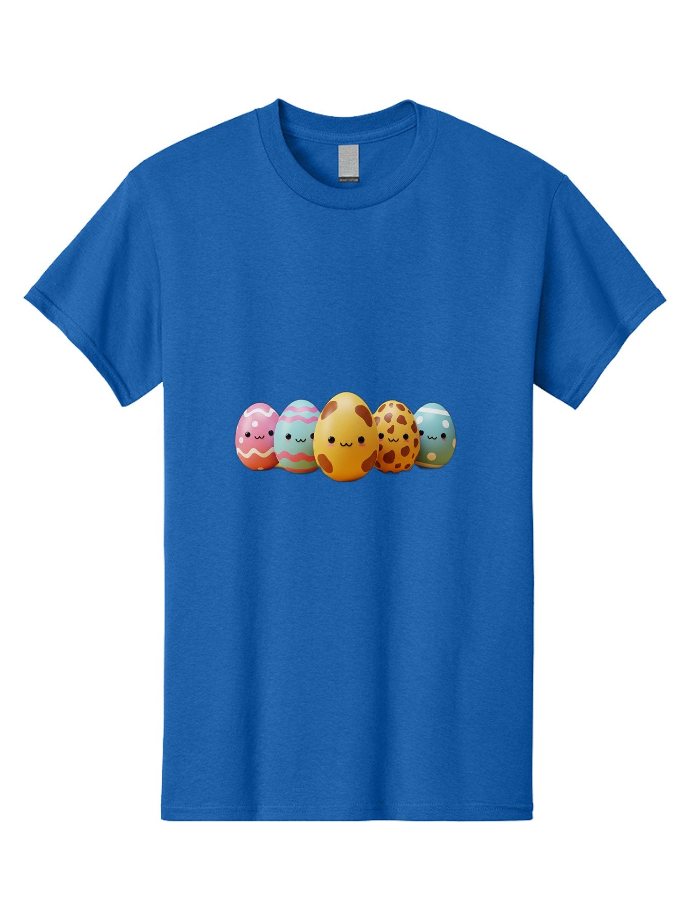 Smiling-Easter-Eggs Men'S Graphic Tee, 100% Cotton, Comfortable Casual Summer Wear, Machine Washable, Easter Eggs, Decorated Eggs, Colorful Eggs, Egg Designs, Spring Decoration, Easter Theme, Cartoon Eggs, Festive Eggs, Pastel Colors, Bab414 7