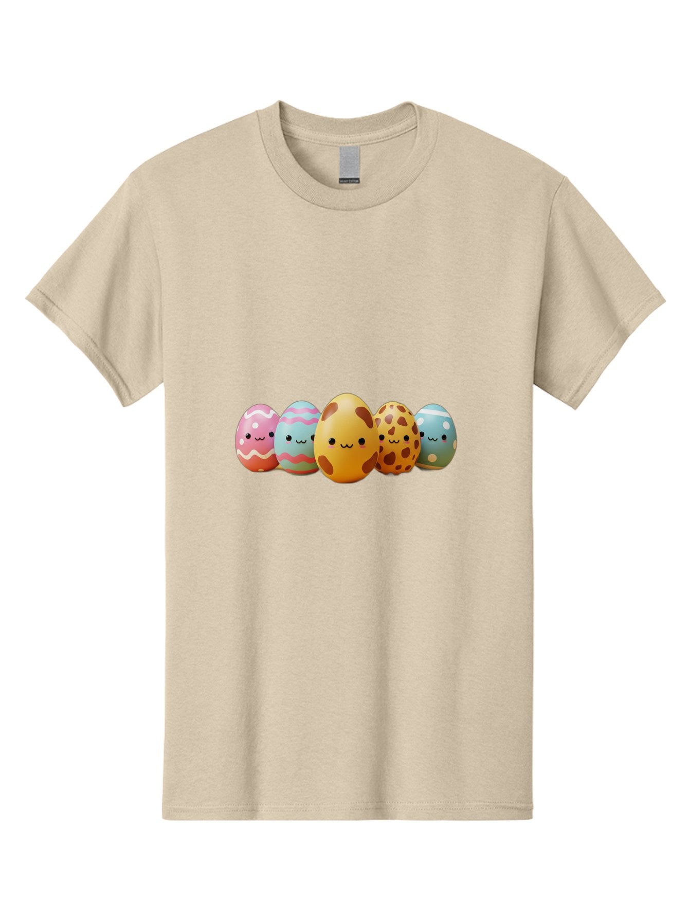 Smiling-Easter-Eggs Men'S Graphic Tee, 100% Cotton, Comfortable Casual Summer Wear, Machine Washable, Easter Eggs, Decorated Eggs, Colorful Eggs, Egg Designs, Spring Decoration, Easter Theme, Cartoon Eggs, Festive Eggs, Pastel Colors, Bab414 10