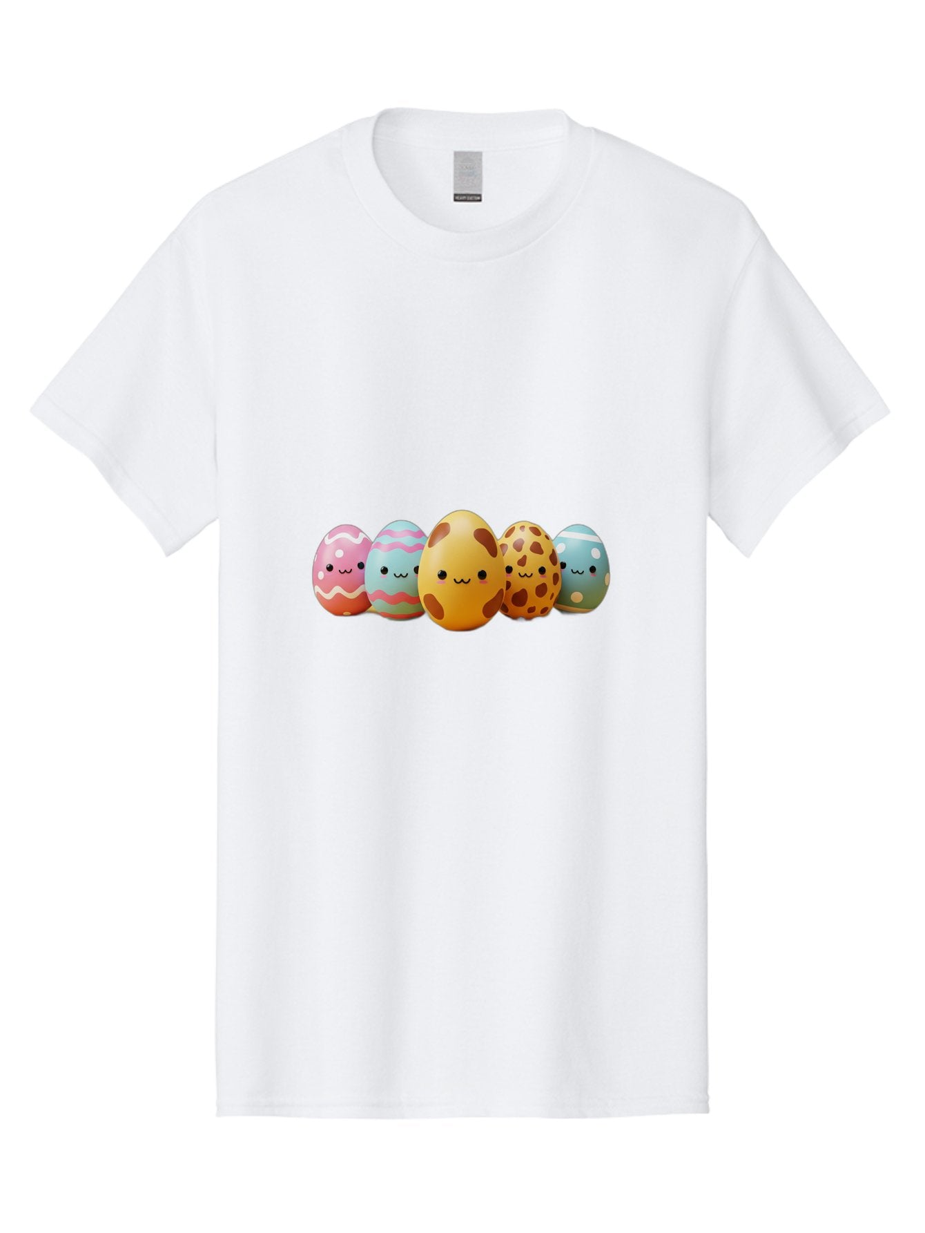 Smiling-Easter-Eggs Men'S Graphic Tee, 100% Cotton, Comfortable Casual Summer Wear, Machine Washable, Easter Eggs, Decorated Eggs, Colorful Eggs, Egg Designs, Spring Decoration, Easter Theme, Cartoon Eggs, Festive Eggs, Pastel Colors, Bab414 14
