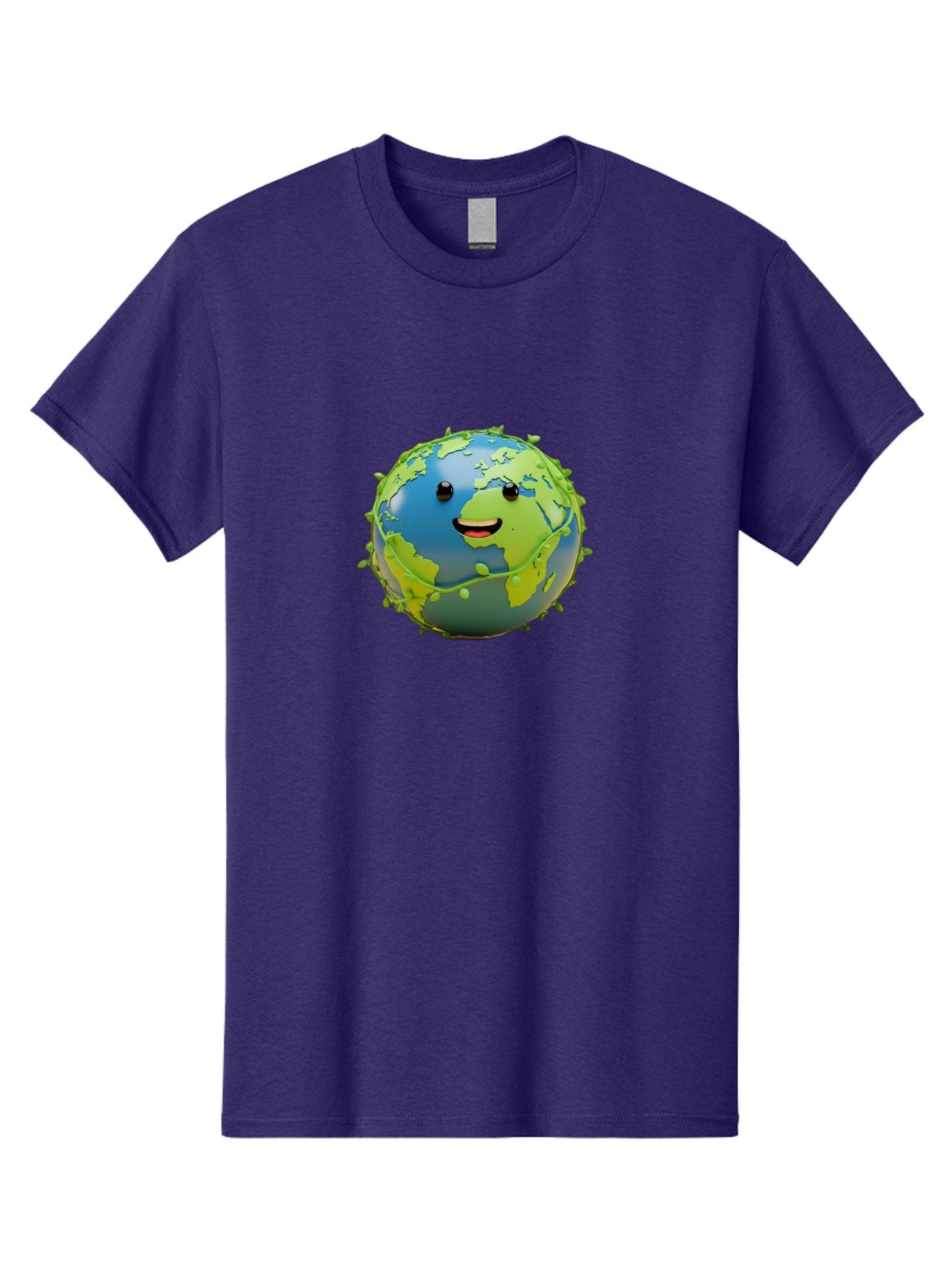 Smiling-Globe-1 Men'S Graphic Tee, 100% Cotton, Comfortable Casual Summer Wear, Machine Washable, Cartoon Globe, Smiling Face, Big Smile, Black Eyes, Coronavirus, Green Virus, Global Infection, World Map, Humor, Satire, Bab415 5