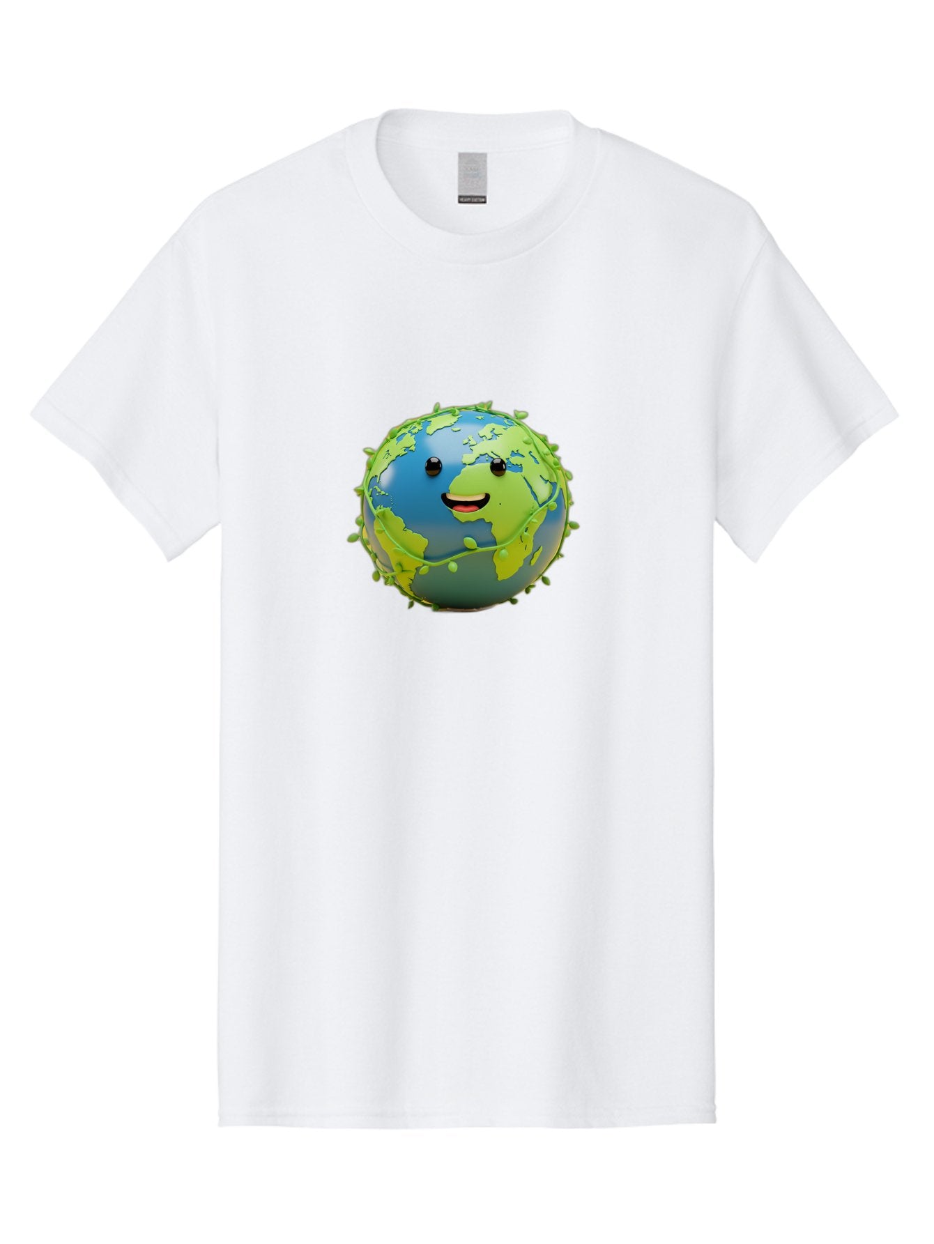 Smiling-Globe-1 Men'S Graphic Tee, 100% Cotton, Comfortable Casual Summer Wear, Machine Washable, Cartoon Globe, Smiling Face, Big Smile, Black Eyes, Coronavirus, Green Virus, Global Infection, World Map, Humor, Satire, Bab415 6