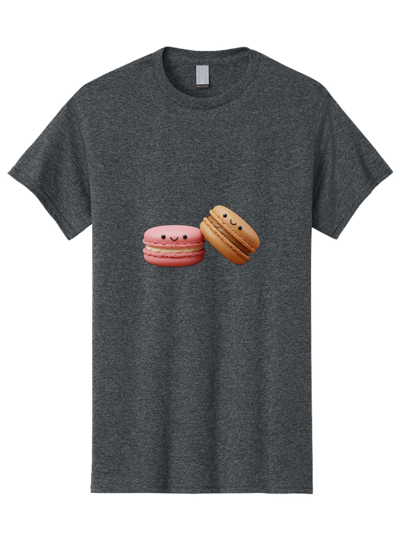Smiling-Macarons-6 Men'S Graphic Tee, 100% Cotton, Comfortable Casual Summer Wear, Machine Washable, Pink Macaron, Beige Macaron, French Dessert, Sweet Treats, Smiling Faces, Cute Pastries, Delicious Macarons, Bakery Delights Bab423 13