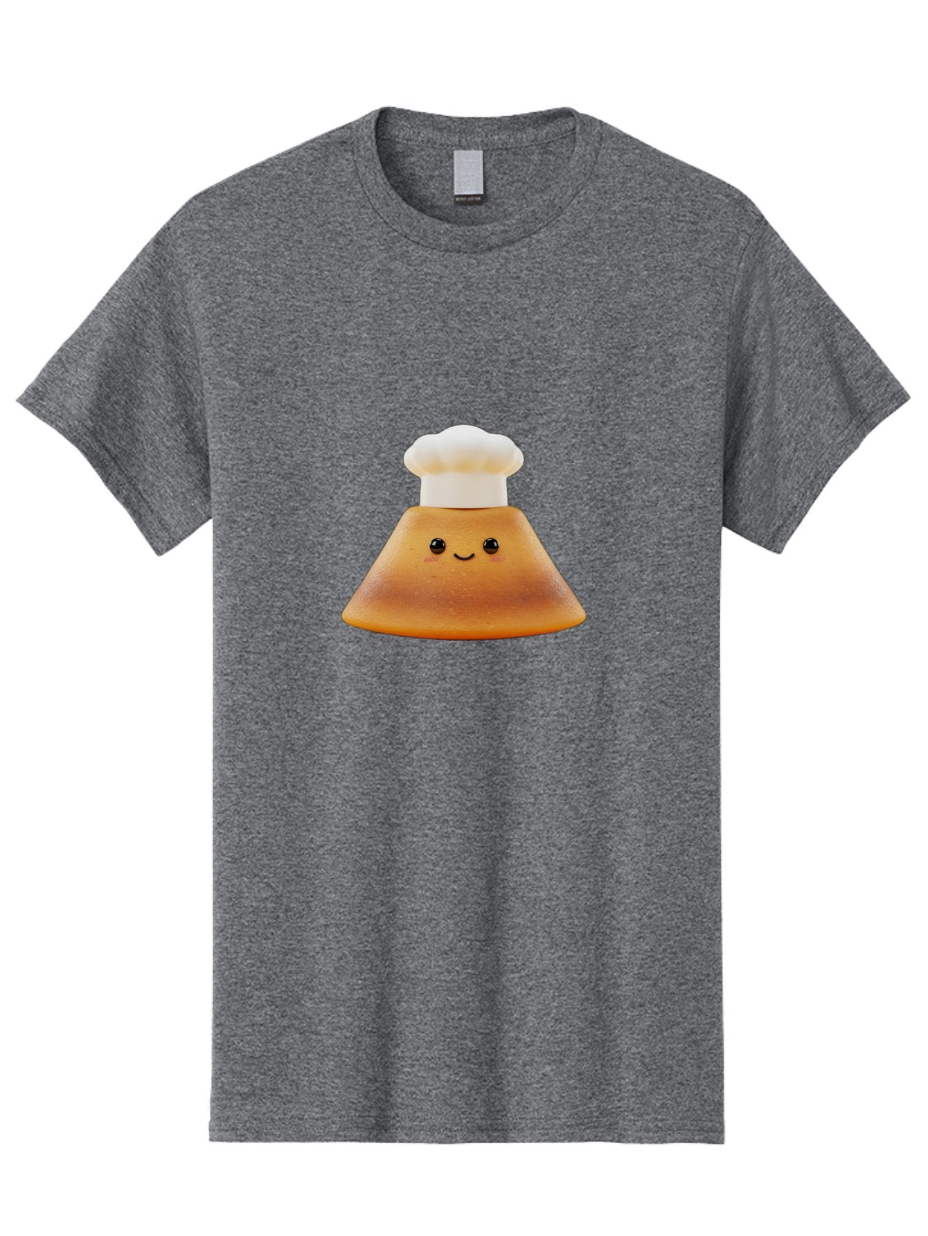 Smiling-Pancake Men'S Graphic Tee, 100% Cotton, Comfortable Casual Summer Wear, Machine Washable, Smiling Pancake, Chef Hat, Cartoon Style, Cute Breakfast Food, Fluffy Pancake, Adorable Character, Funny Face, Kawaii Culture, Breakfast Theme, Bab425