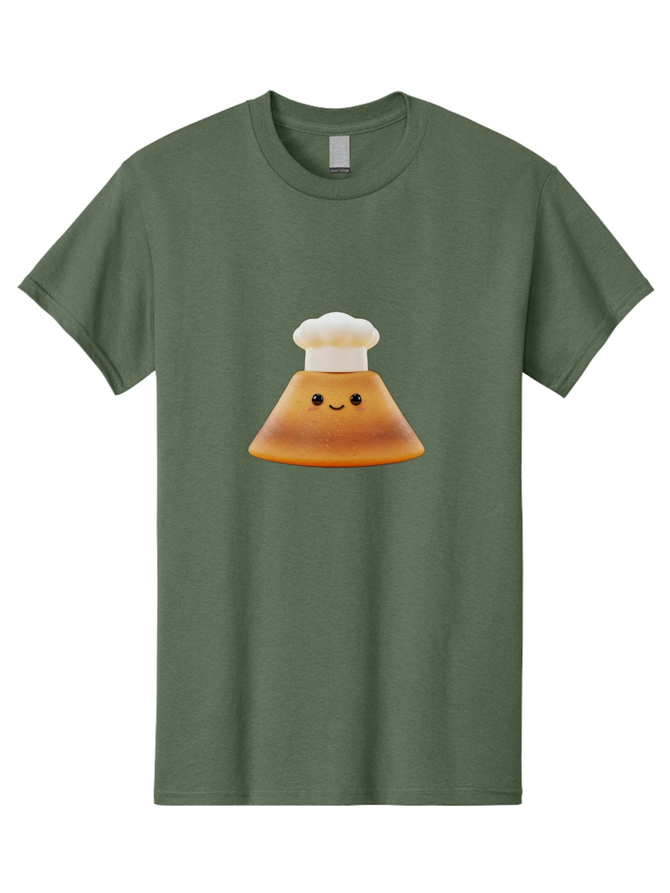 Smiling-Pancake Men'S Graphic Tee, 100% Cotton, Comfortable Casual Summer Wear, Machine Washable, Smiling Pancake, Chef Hat, Cartoon Style, Cute Breakfast Food, Fluffy Pancake, Adorable Character, Funny Face, Kawaii Culture, Breakfast Theme, Bab425 3