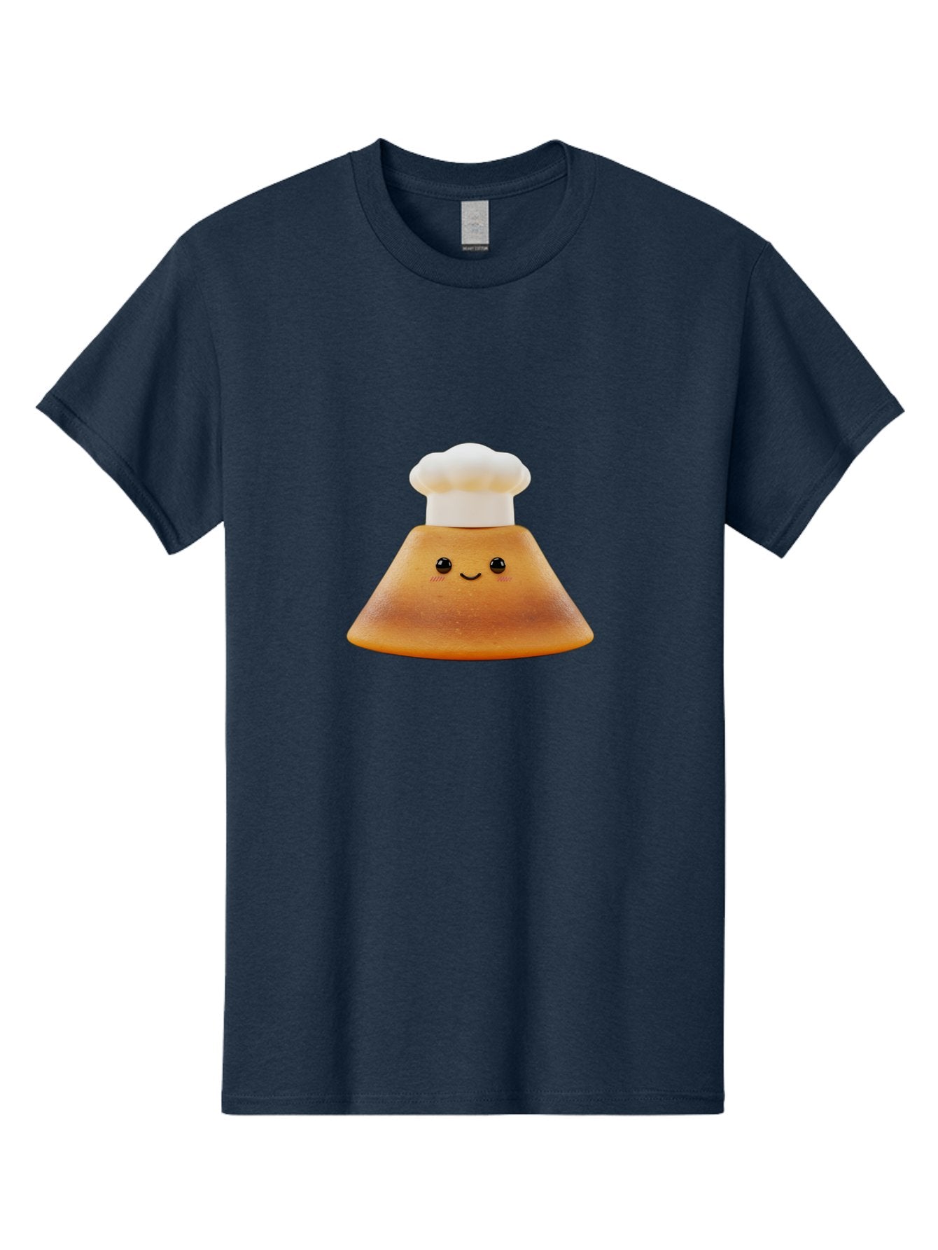 Smiling-Pancake Men'S Graphic Tee, 100% Cotton, Comfortable Casual Summer Wear, Machine Washable, Smiling Pancake, Chef Hat, Cartoon Style, Cute Breakfast Food, Fluffy Pancake, Adorable Character, Funny Face, Kawaii Culture, Breakfast Theme, Bab425