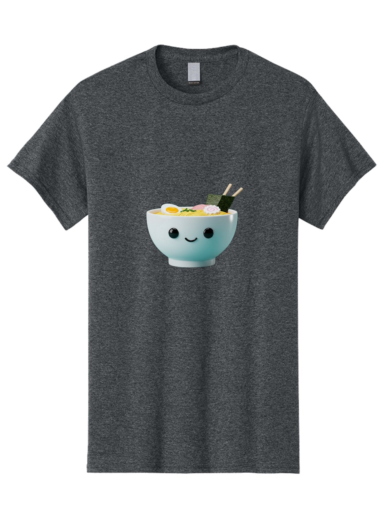 Smiling-Ramen-Bowl Men'S Graphic Tee, 100% Cotton, Comfortable Casual Summer Wear, Machine Washable, Steaming Bowl Of Ramen, Japanese Cuisine, Kawaii Food, Cartoon Character, Noodle Soup, Boiled Egg, Seaweed, Chopsticks, Smiling Face, Bab426 7