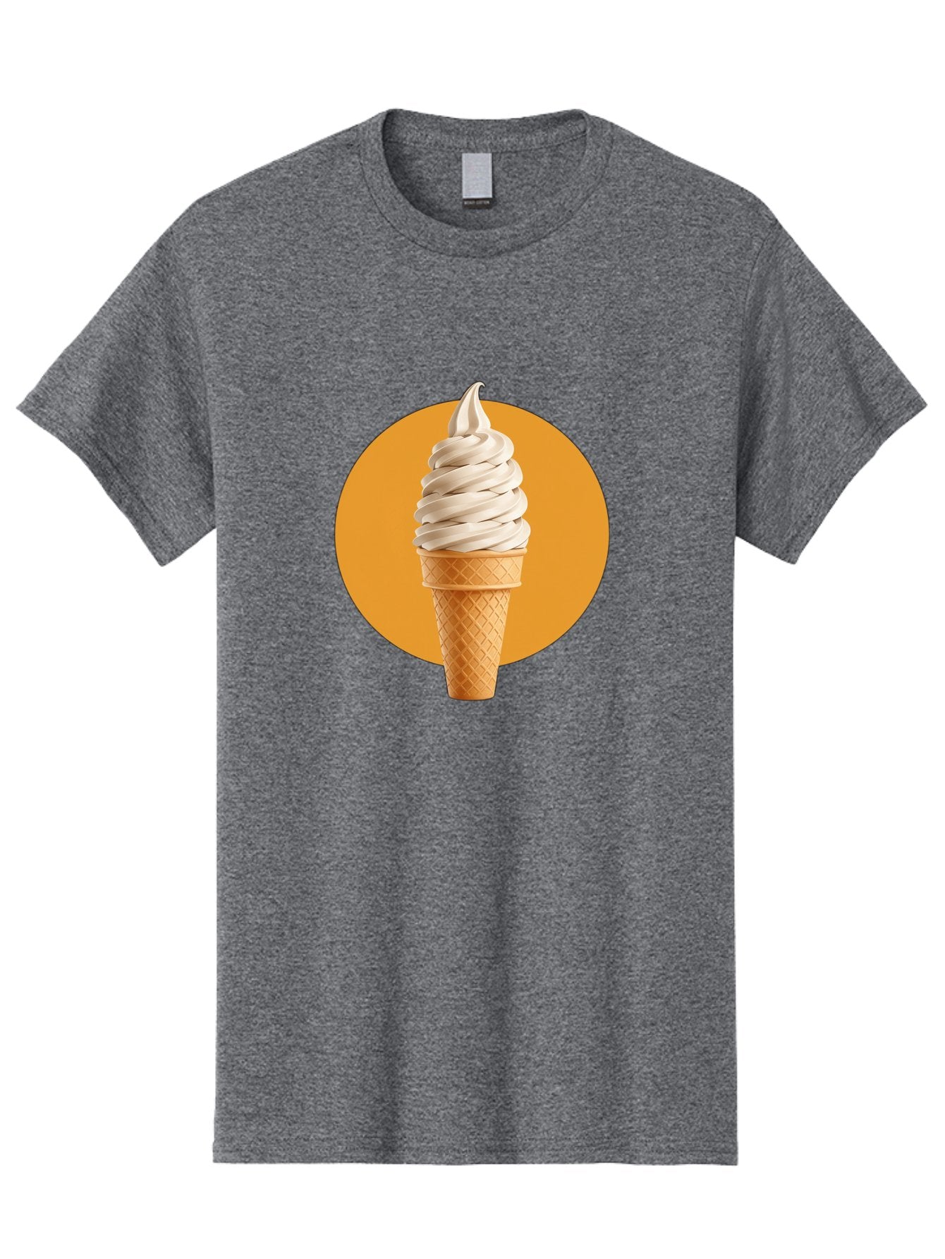 Soft-Serve-Ice-Cream-Cone-1 Men'S Graphic Tee, 100% Cotton, Comfortable Casual Summer Wear, Machine Washable, Soft Serve Ice Cream, Ice Cream Cone, Waffle Cone, Vanilla Ice Cream, Swirly Ice Cream, Summer Treats, Dessert, Sweet Tooth, Bab434 14