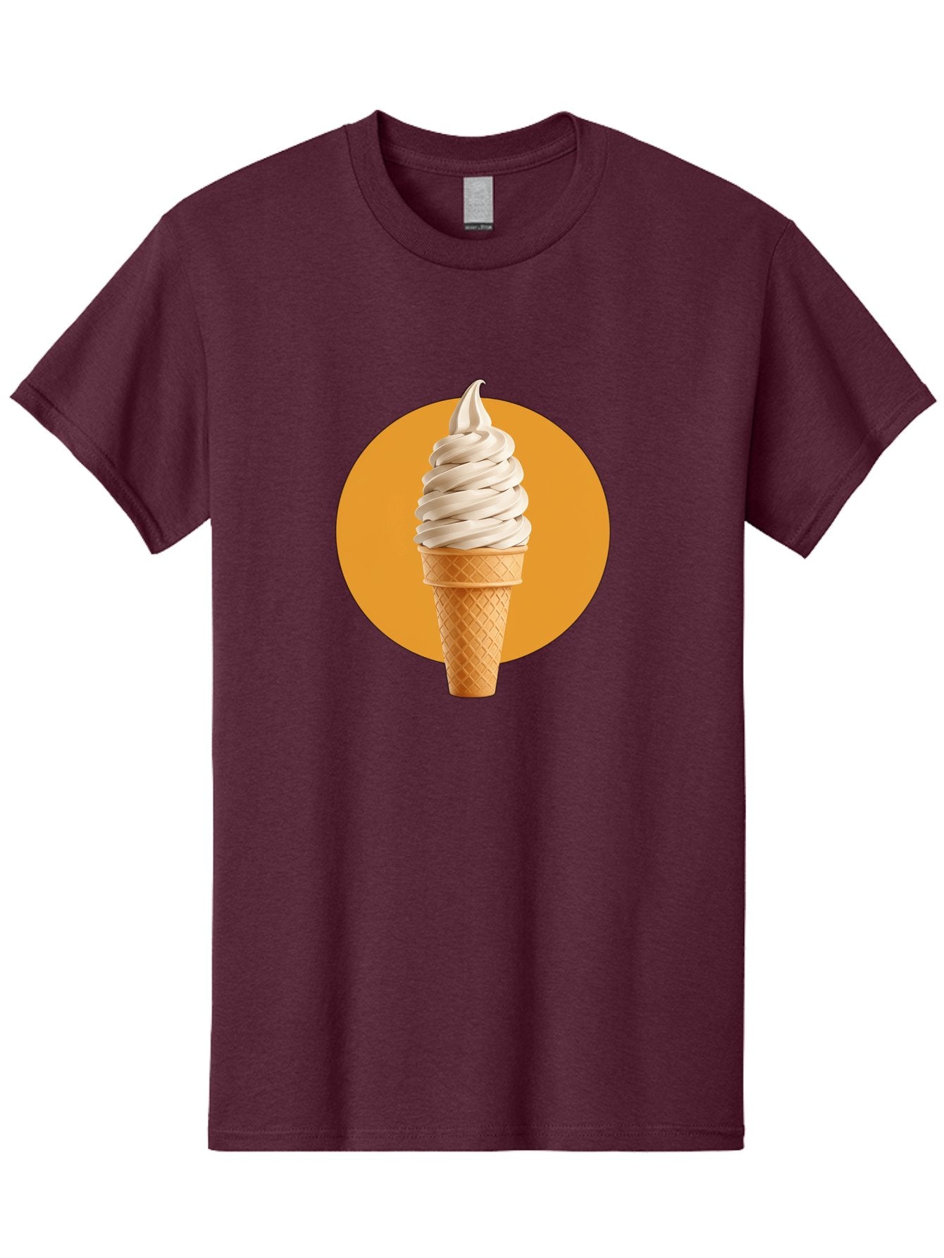 Soft-Serve-Ice-Cream-Cone-1 Men'S Graphic Tee, 100% Cotton, Comfortable Casual Summer Wear, Machine Washable, Soft Serve Ice Cream, Ice Cream Cone, Waffle Cone, Vanilla Ice Cream, Swirly Ice Cream, Summer Treats, Dessert, Sweet Tooth, Bab434 5