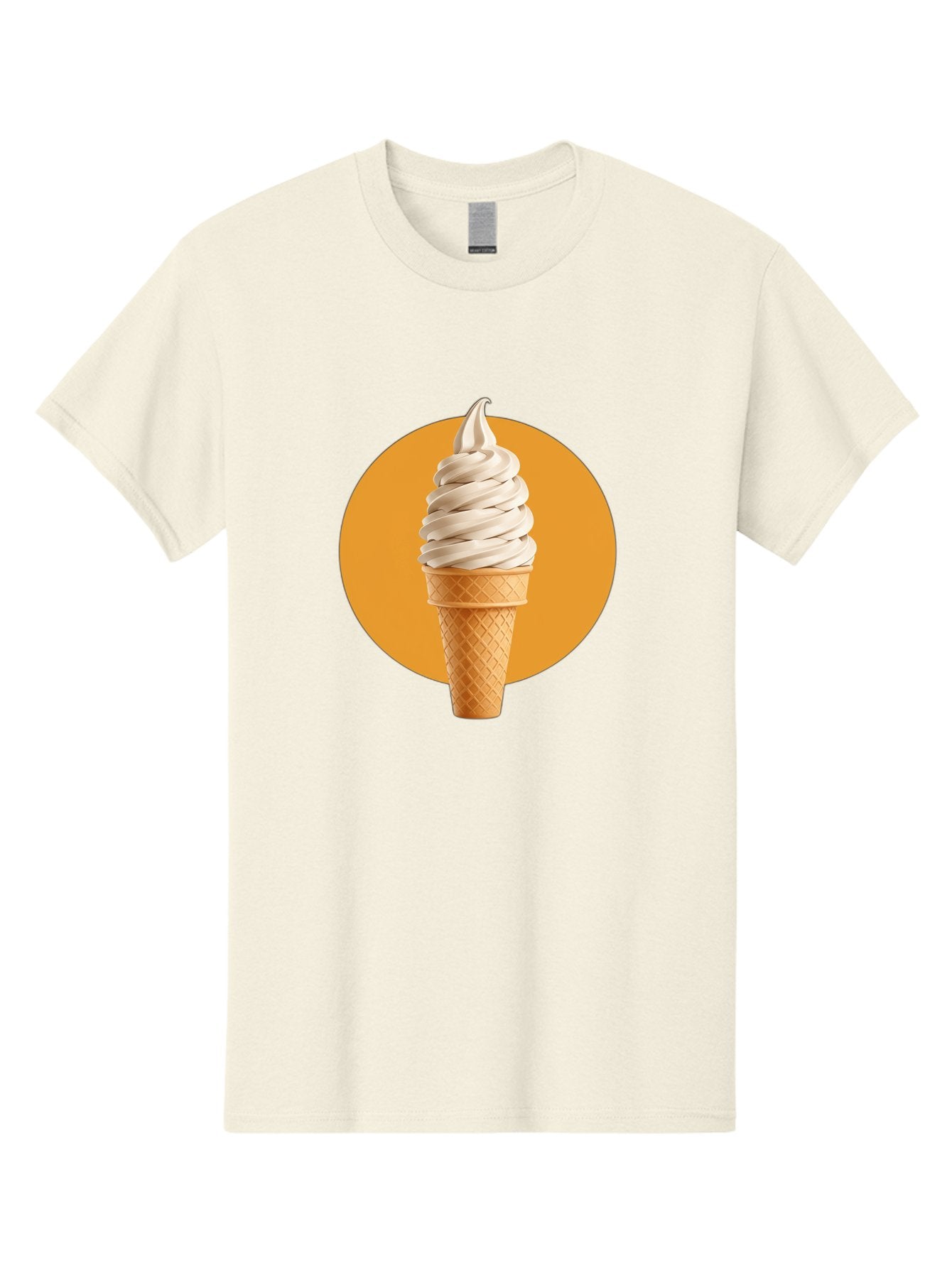 Soft-Serve-Ice-Cream-Cone-1 Men'S Graphic Tee, 100% Cotton, Comfortable Casual Summer Wear, Machine Washable, Soft Serve Ice Cream, Ice Cream Cone, Waffle Cone, Vanilla Ice Cream, Swirly Ice Cream, Summer Treats, Dessert, Sweet Tooth, Bab434 3