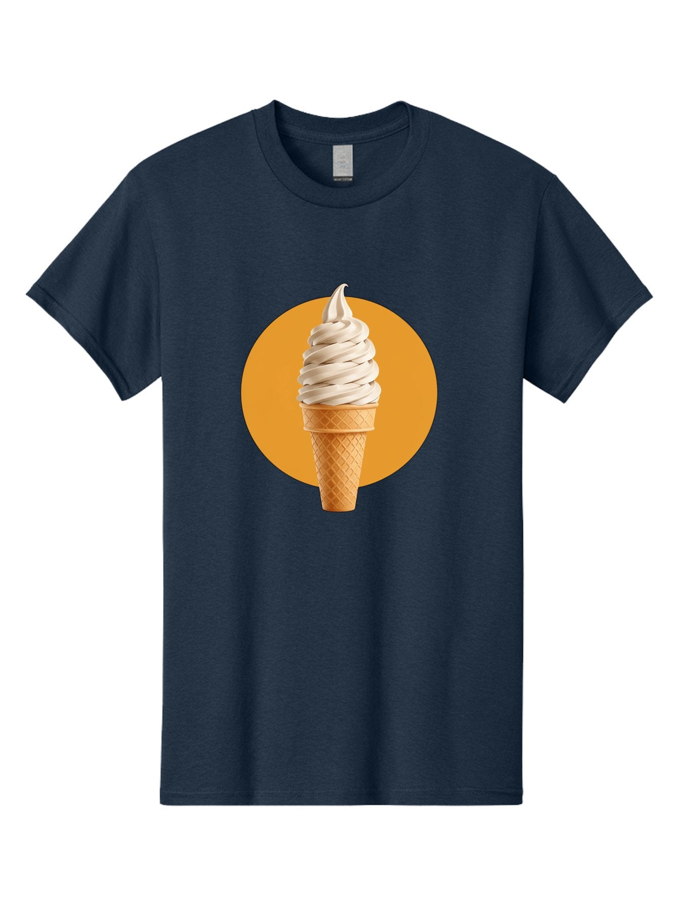 Soft-Serve-Ice-Cream-Cone-1 Men'S Graphic Tee, 100% Cotton, Comfortable Casual Summer Wear, Machine Washable, Soft Serve Ice Cream, Ice Cream Cone, Waffle Cone, Vanilla Ice Cream, Swirly Ice Cream, Summer Treats, Dessert, Sweet Tooth, Bab434 4