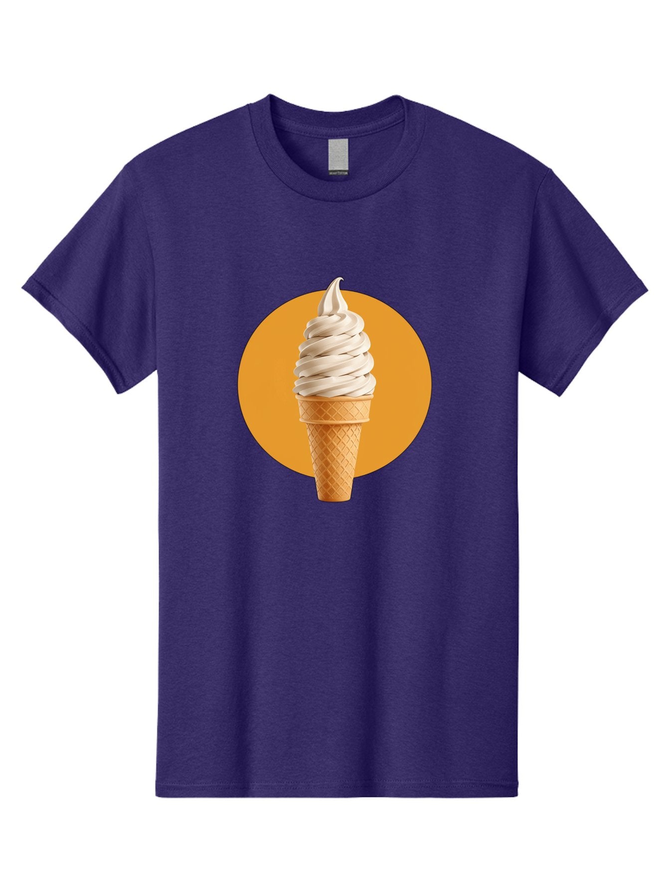 Soft-Serve-Ice-Cream-Cone-1 Men'S Graphic Tee, 100% Cotton, Comfortable Casual Summer Wear, Machine Washable, Soft Serve Ice Cream, Ice Cream Cone, Waffle Cone, Vanilla Ice Cream, Swirly Ice Cream, Summer Treats, Dessert, Sweet Tooth, Bab434 6