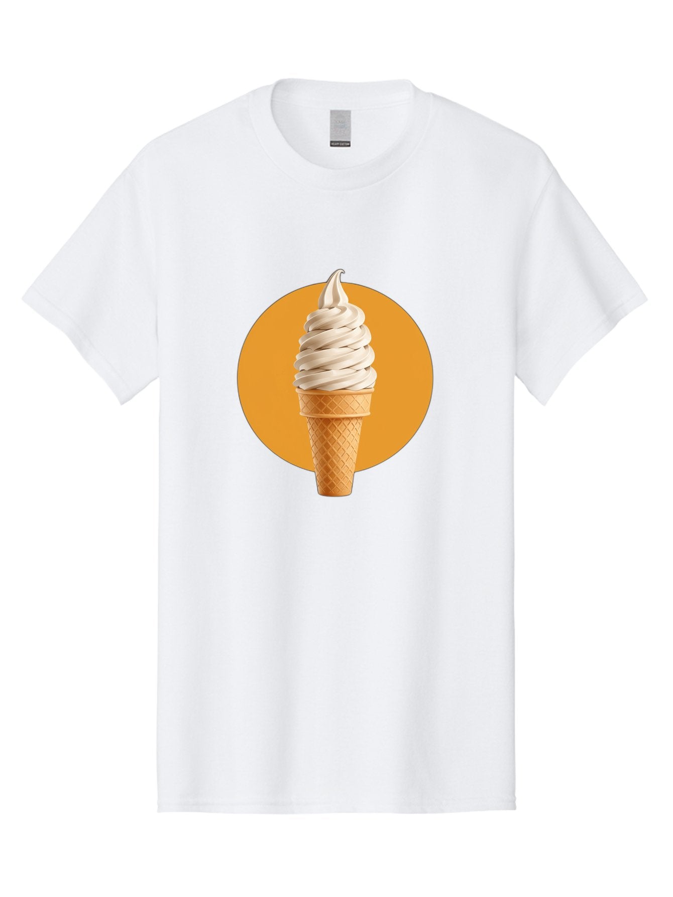 Soft-Serve-Ice-Cream-Cone-1 Men'S Graphic Tee, 100% Cotton, Comfortable Casual Summer Wear, Machine Washable, Soft Serve Ice Cream, Ice Cream Cone, Waffle Cone, Vanilla Ice Cream, Swirly Ice Cream, Summer Treats, Dessert, Sweet Tooth, Bab434 7