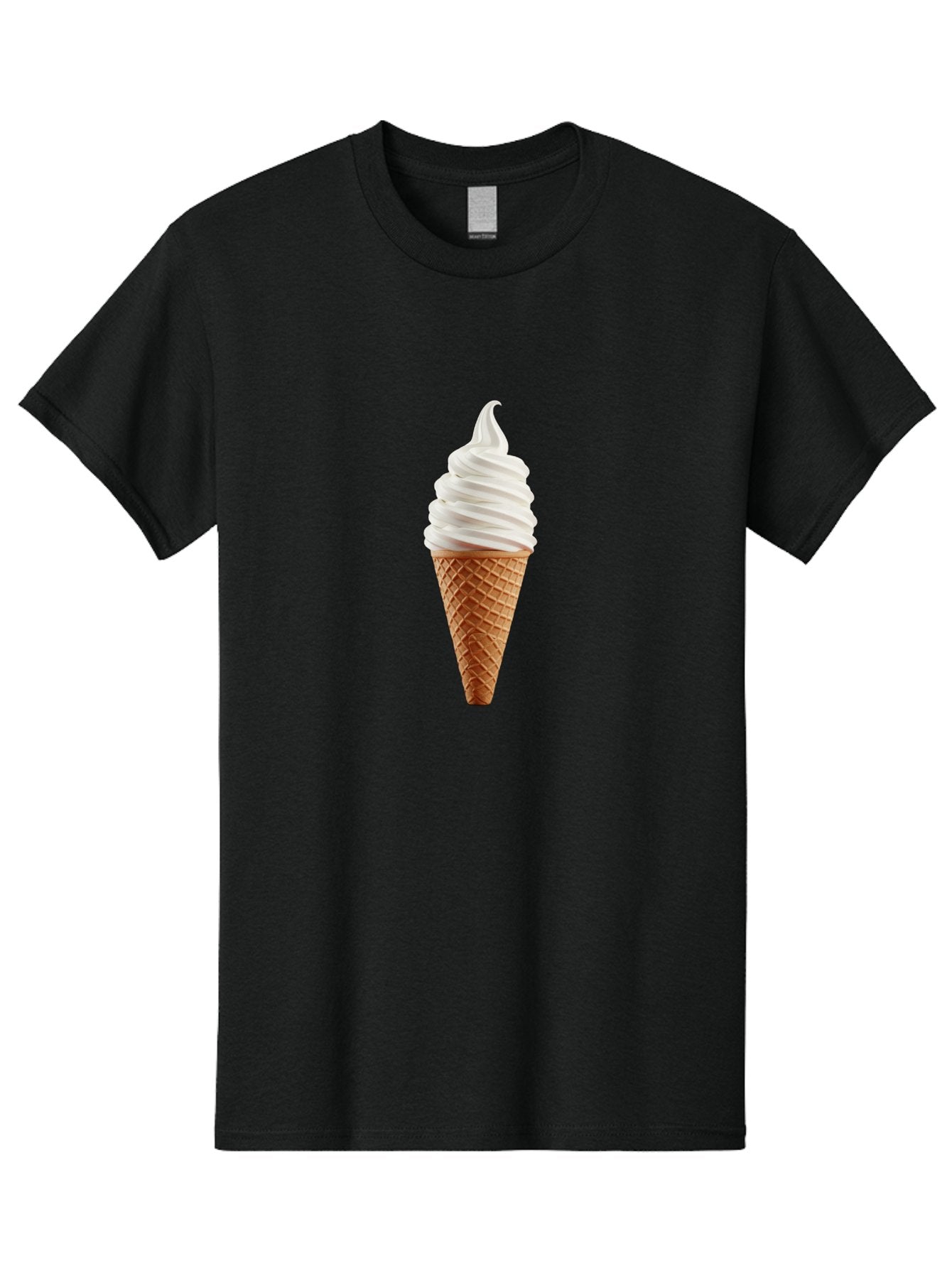 Soft-Serve-Ice-Cream-Cone Men'S Graphic Tee, 100% Cotton, Comfortable Casual Summer Wear, Machine Washable, Soft Serve Ice Cream, Ice Cream Cone, Sweet Treat, Creamy Texture, White Ice Cream, Waffle Cone, Dessert, Summer Snack, Frozen Yogurt Bab435 11