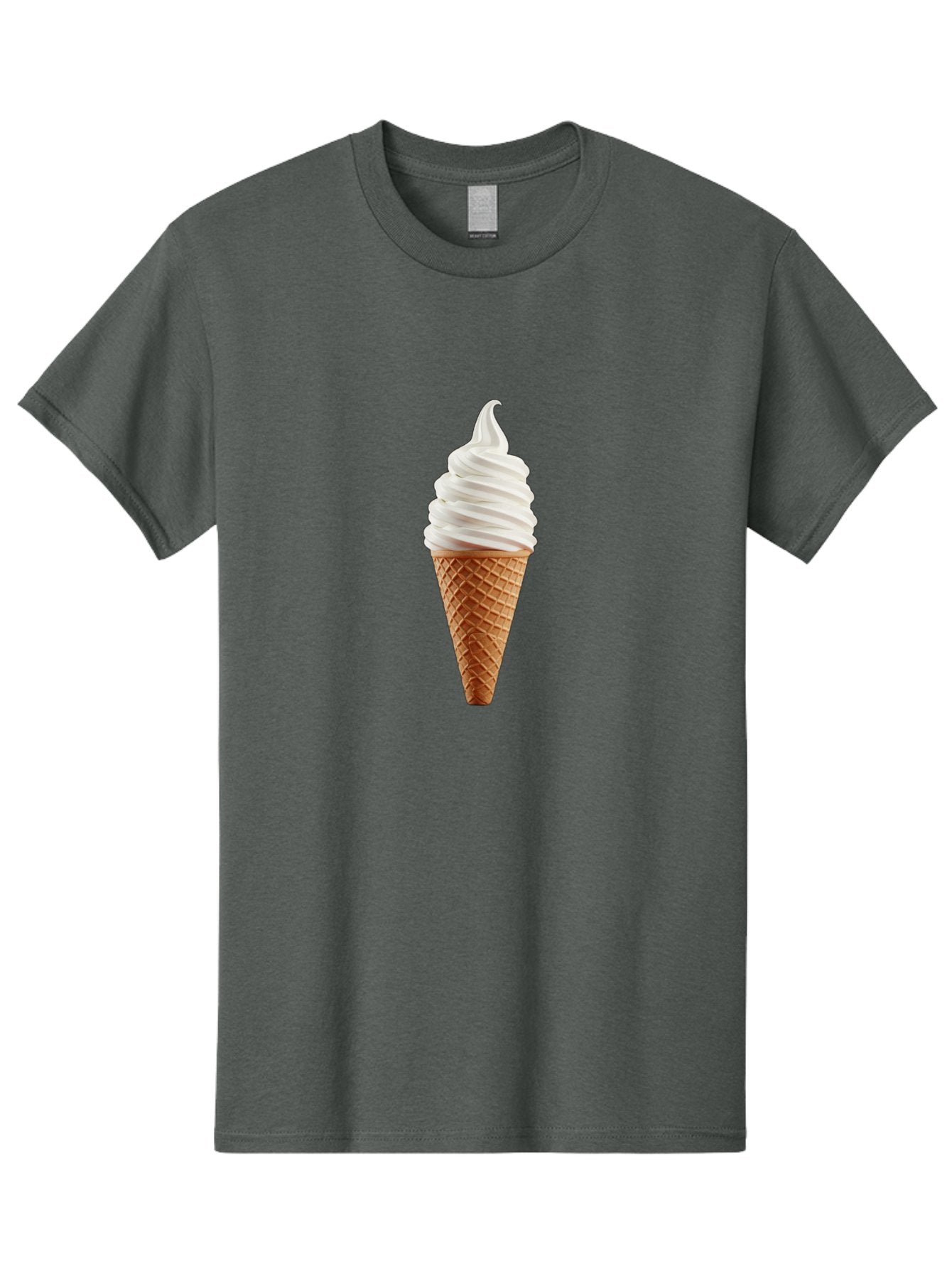 Soft-Serve-Ice-Cream-Cone Men'S Graphic Tee, 100% Cotton, Comfortable Casual Summer Wear, Machine Washable, Soft Serve Ice Cream, Ice Cream Cone, Sweet Treat, Creamy Texture, White Ice Cream, Waffle Cone, Dessert, Summer Snack, Frozen Yogurt Bab435 7