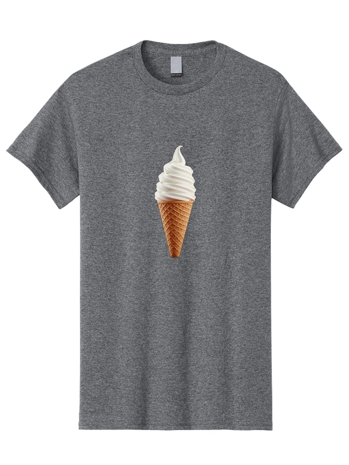 Soft-Serve-Ice-Cream-Cone Men'S Graphic Tee, 100% Cotton, Comfortable Casual Summer Wear, Machine Washable, Soft Serve Ice Cream, Ice Cream Cone, Sweet Treat, Creamy Texture, White Ice Cream, Waffle Cone, Dessert, Summer Snack, Frozen Yogurt Bab435 14