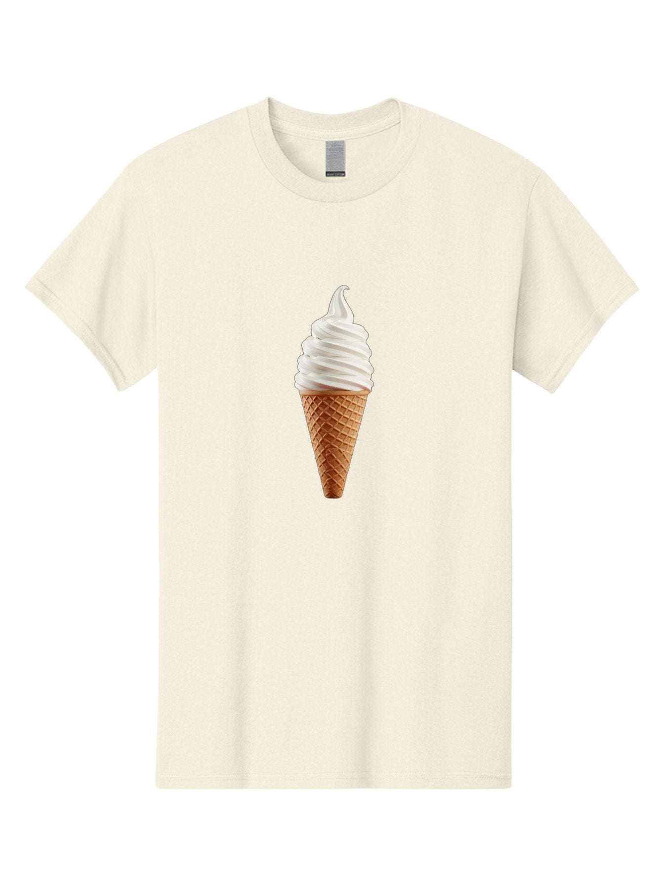 Soft-Serve-Ice-Cream-Cone Men'S Graphic Tee, 100% Cotton, Comfortable Casual Summer Wear, Machine Washable, Soft Serve Ice Cream, Ice Cream Cone, Sweet Treat, Creamy Texture, White Ice Cream, Waffle Cone, Dessert, Summer Snack, Frozen Yogurt Bab435 15